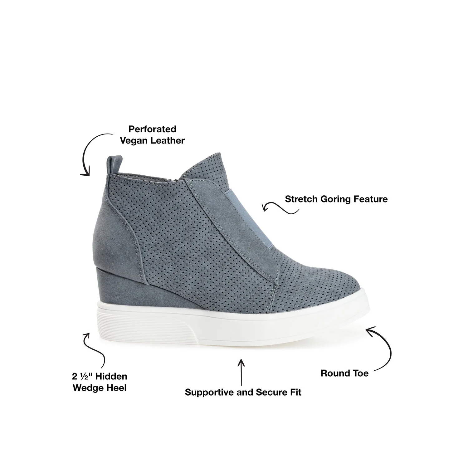 CLARA WEDGE SNEAKERS IN VEGAN LEATHER - Bone PU - Image 9