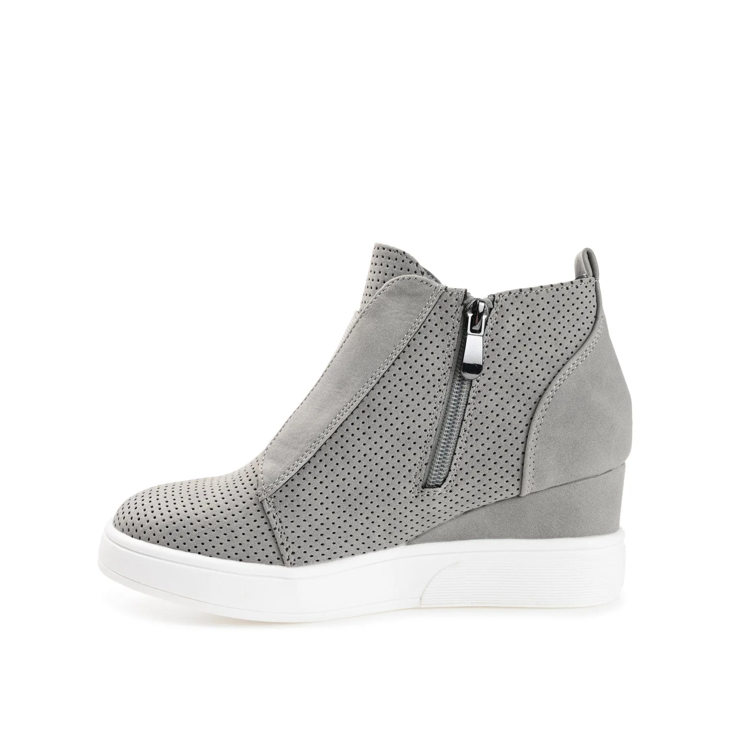 CLARA WEDGE SNEAKERS IN VEGAN LEATHER - Grey PU - Image 3