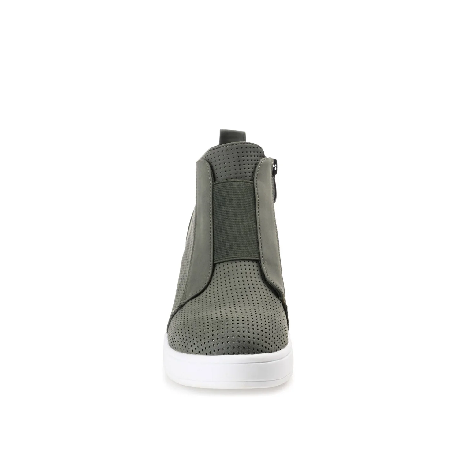 CLARA WEDGE SNEAKERS IN VEGAN LEATHER - Olive PU - Image 5
