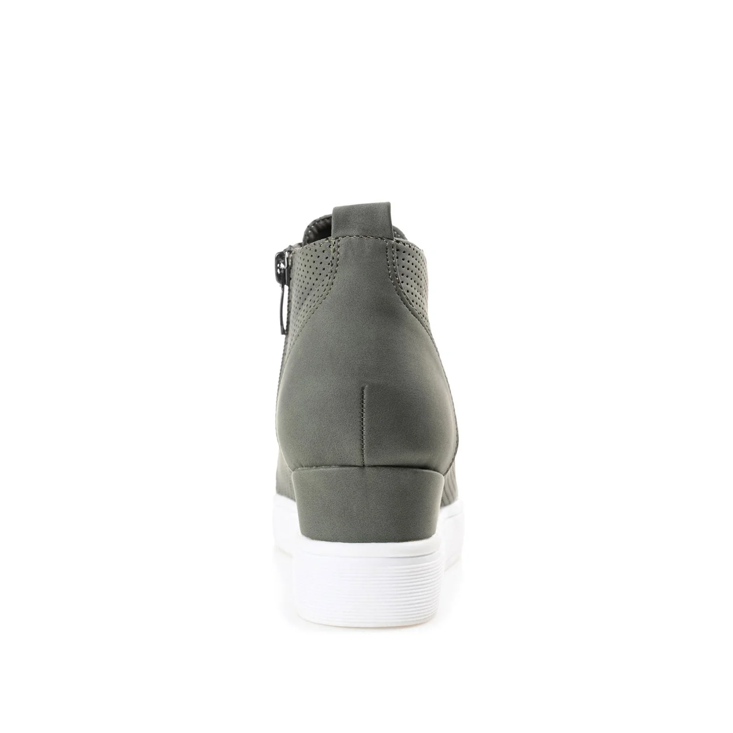 CLARA WEDGE SNEAKERS IN VEGAN LEATHER - Olive PU - Image 7