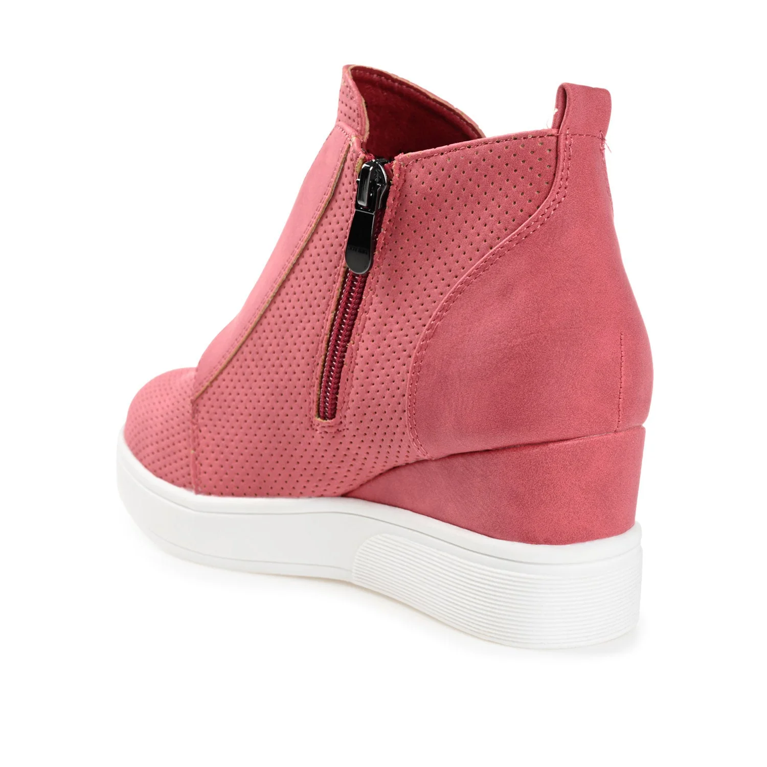 CLARA WEDGE SNEAKERS IN VEGAN LEATHER - Pink PU - Image 4