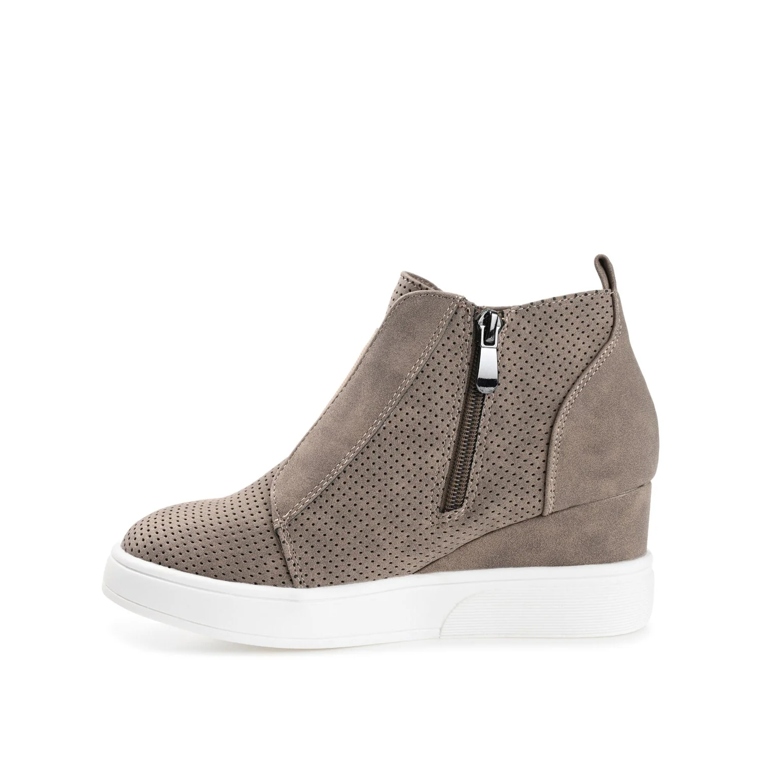 CLARA WEDGE SNEAKERS IN VEGAN LEATHER - Taupe PU - Image 3