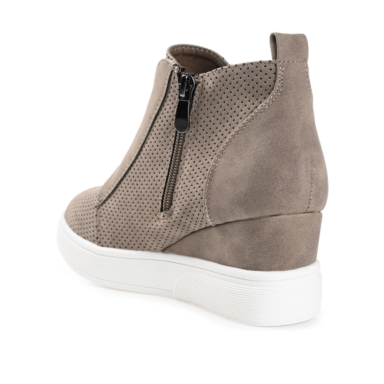 CLARA WEDGE SNEAKERS IN VEGAN LEATHER - Taupe PU - Image 4