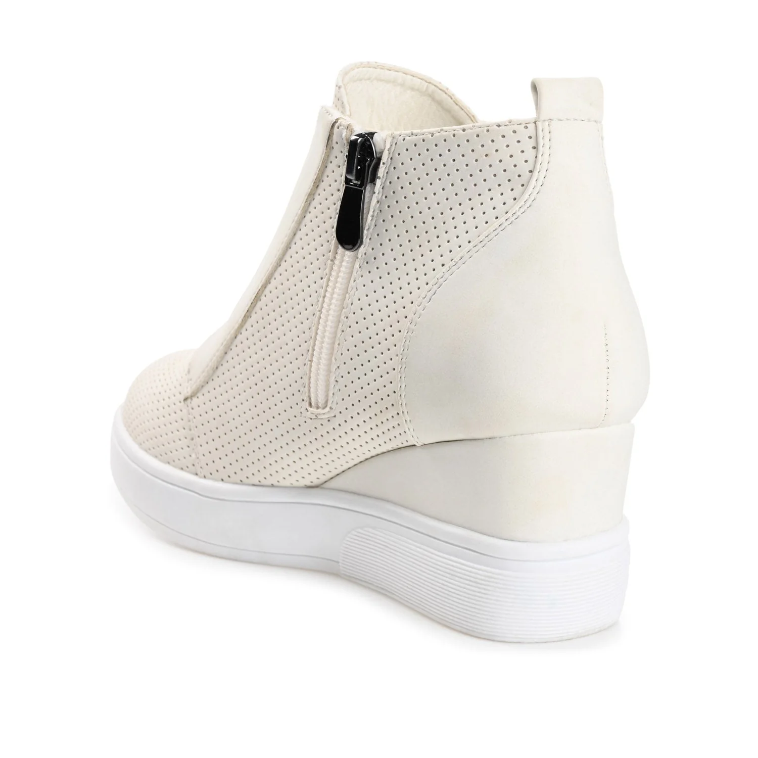 CLARA WEDGE HEEL SNEAKERS IN WIDE - Bone PU - Image 4