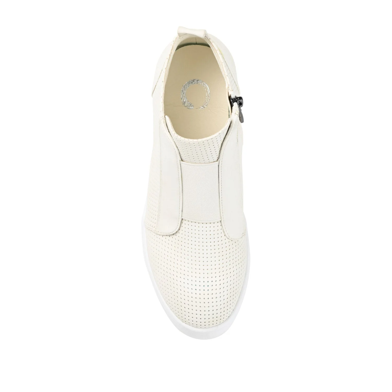 CLARA WEDGE HEEL SNEAKERS IN WIDE - Bone PU - Image 6