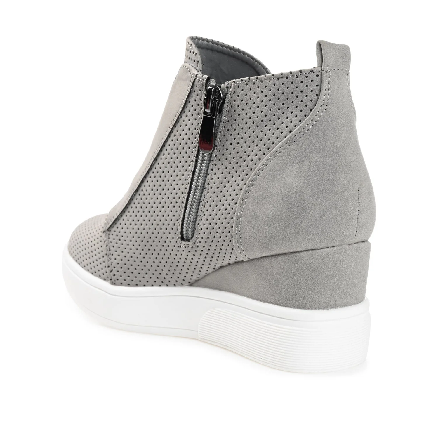 CLARA WEDGE HEEL SNEAKERS IN WIDE - Grey PU - Image 4