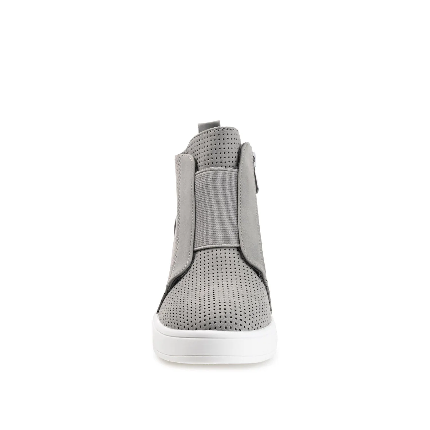 CLARA WEDGE HEEL SNEAKERS IN WIDE - Grey PU - Image 5
