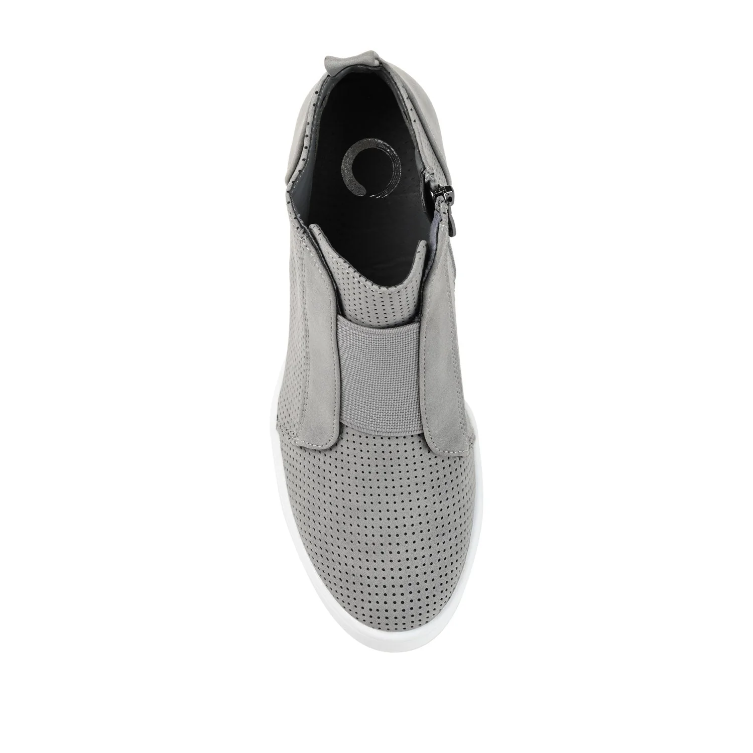 CLARA WEDGE HEEL SNEAKERS IN WIDE - Grey PU - Image 6