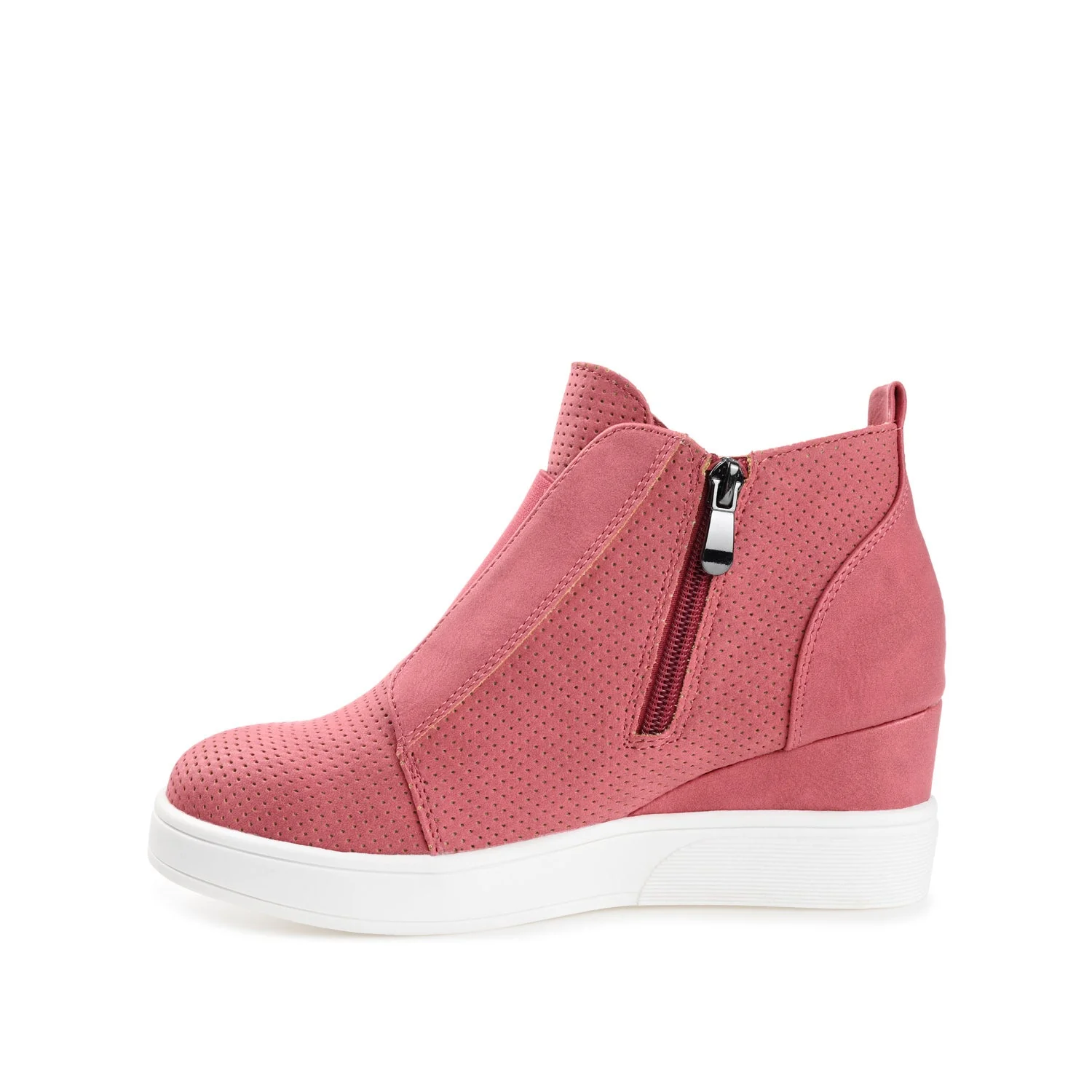 CLARA WEDGE HEEL SNEAKERS IN WIDE - Pink PU - Image 3