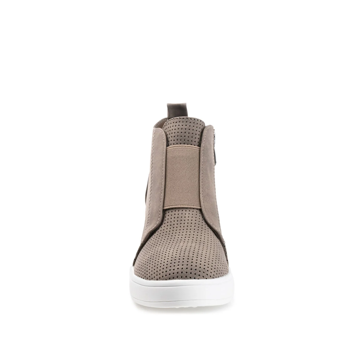 CLARA WEDGE HEEL SNEAKERS IN WIDE - Taupe PU - Image 6