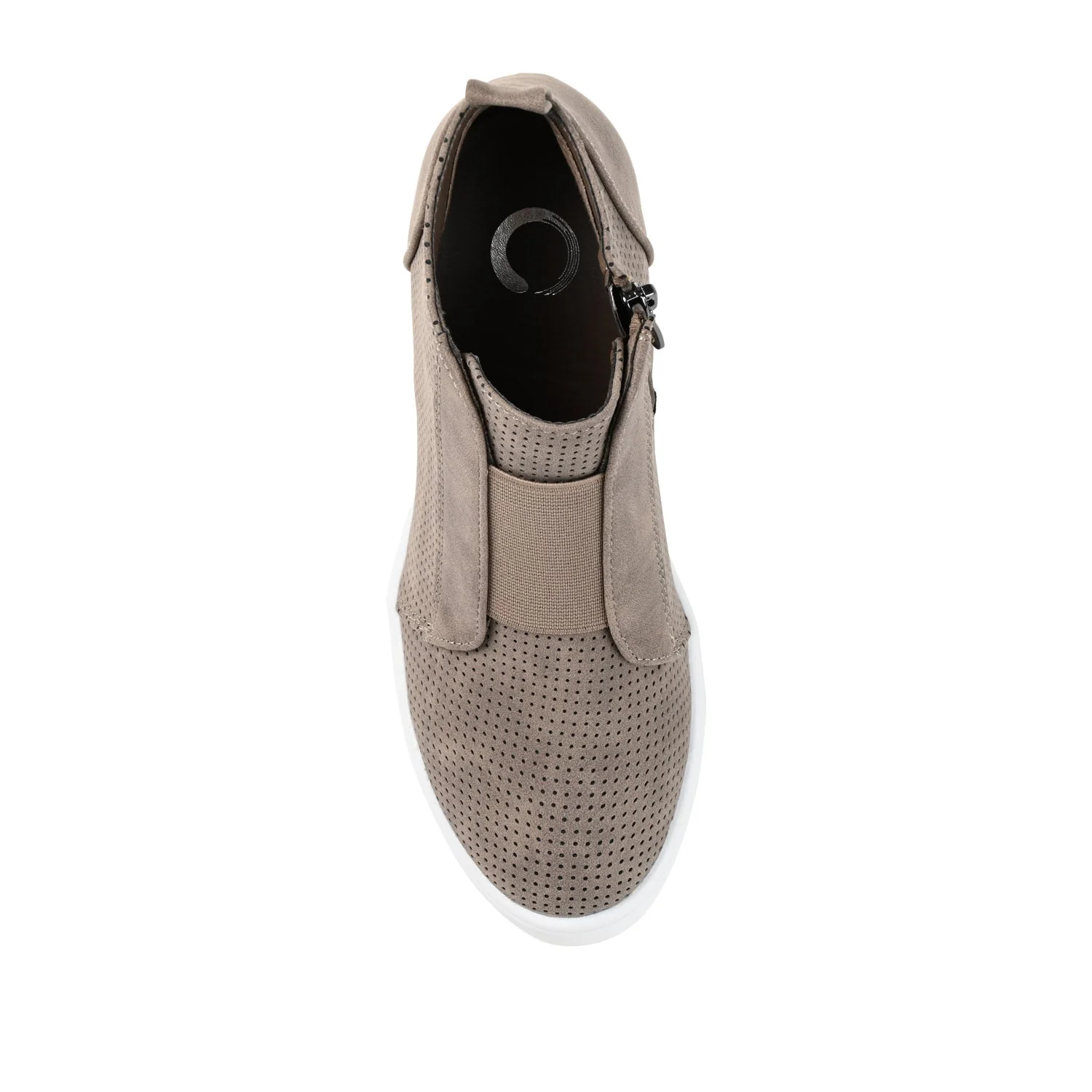 CLARA WEDGE HEEL SNEAKERS IN WIDE - Taupe PU - Image 7