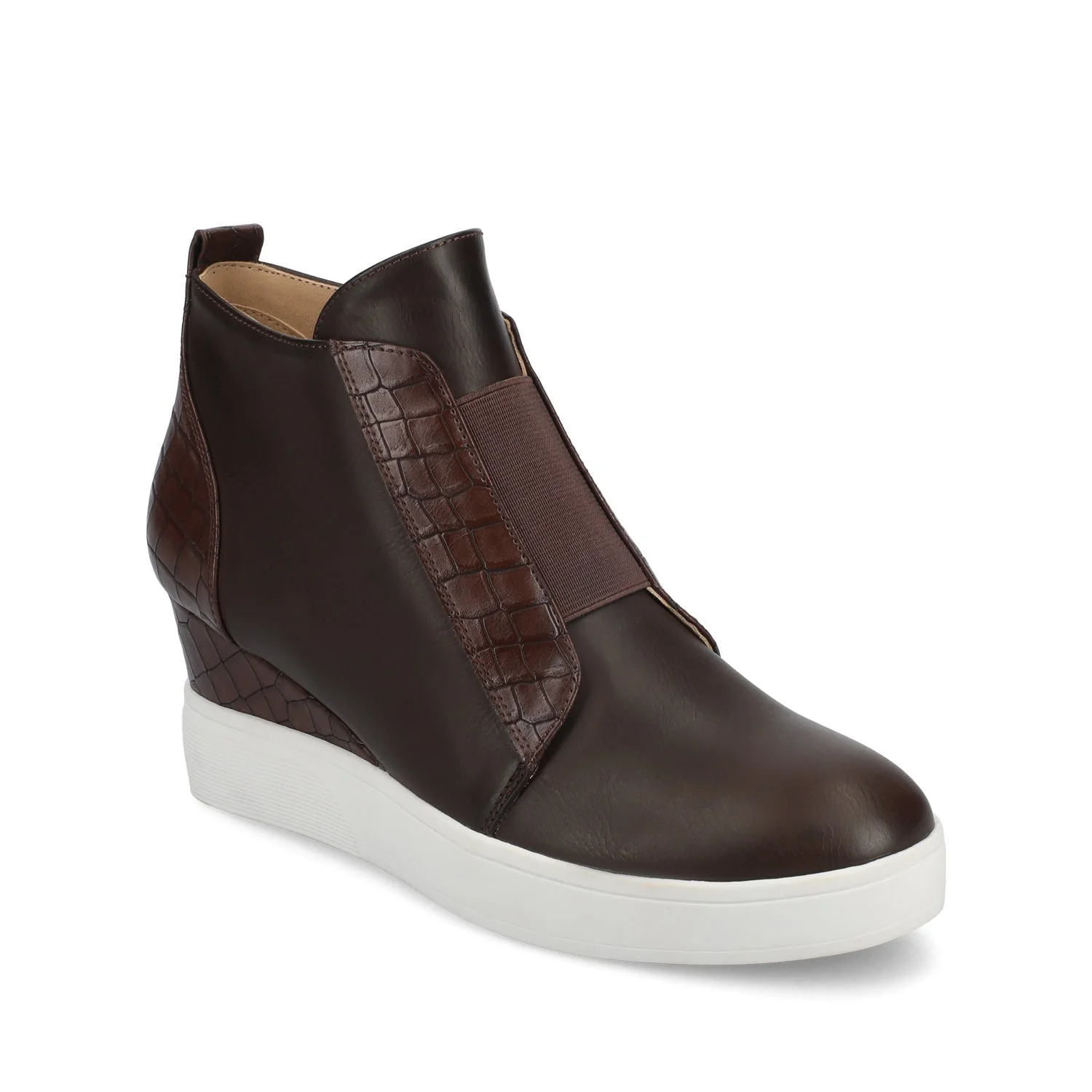 CLARA WEDGE SNEAKERS IN STATEMENT IN WIDE - Chocolate - Image 2