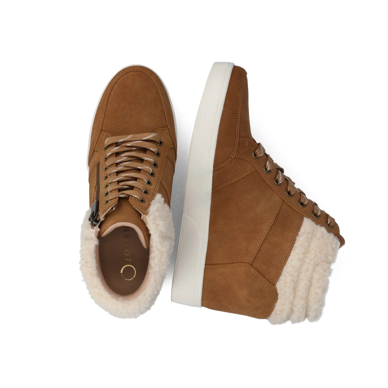 CLARITY HIGH TOP WEDGE SNEAKER - Cognac - Image 3