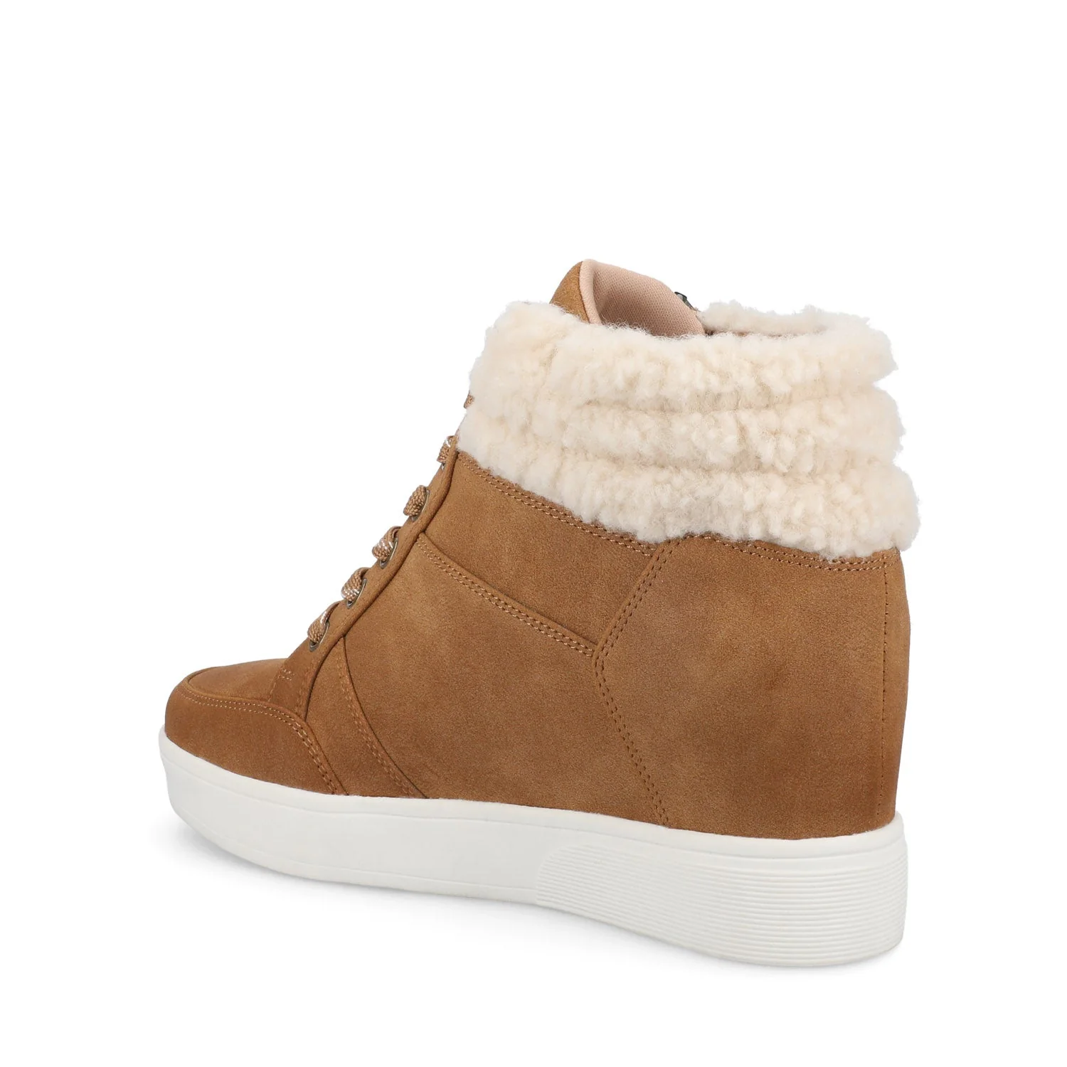 CLARITY HIGH TOP WEDGE SNEAKER - Cognac - Image 4