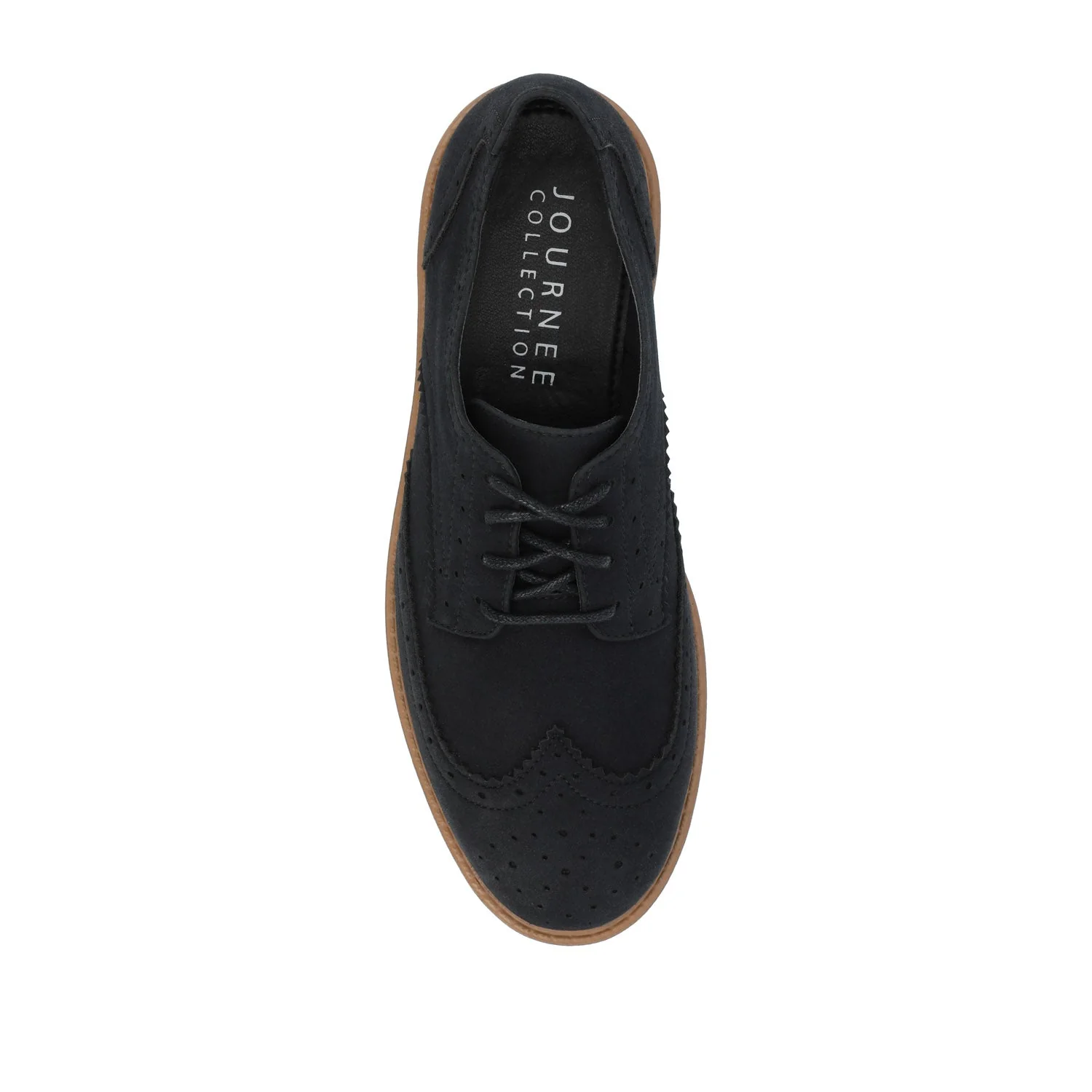 CLAUDIYA OXFORD LOAFER FLAT IN FAUX SUEDE - Black Faux Suede - Image 6