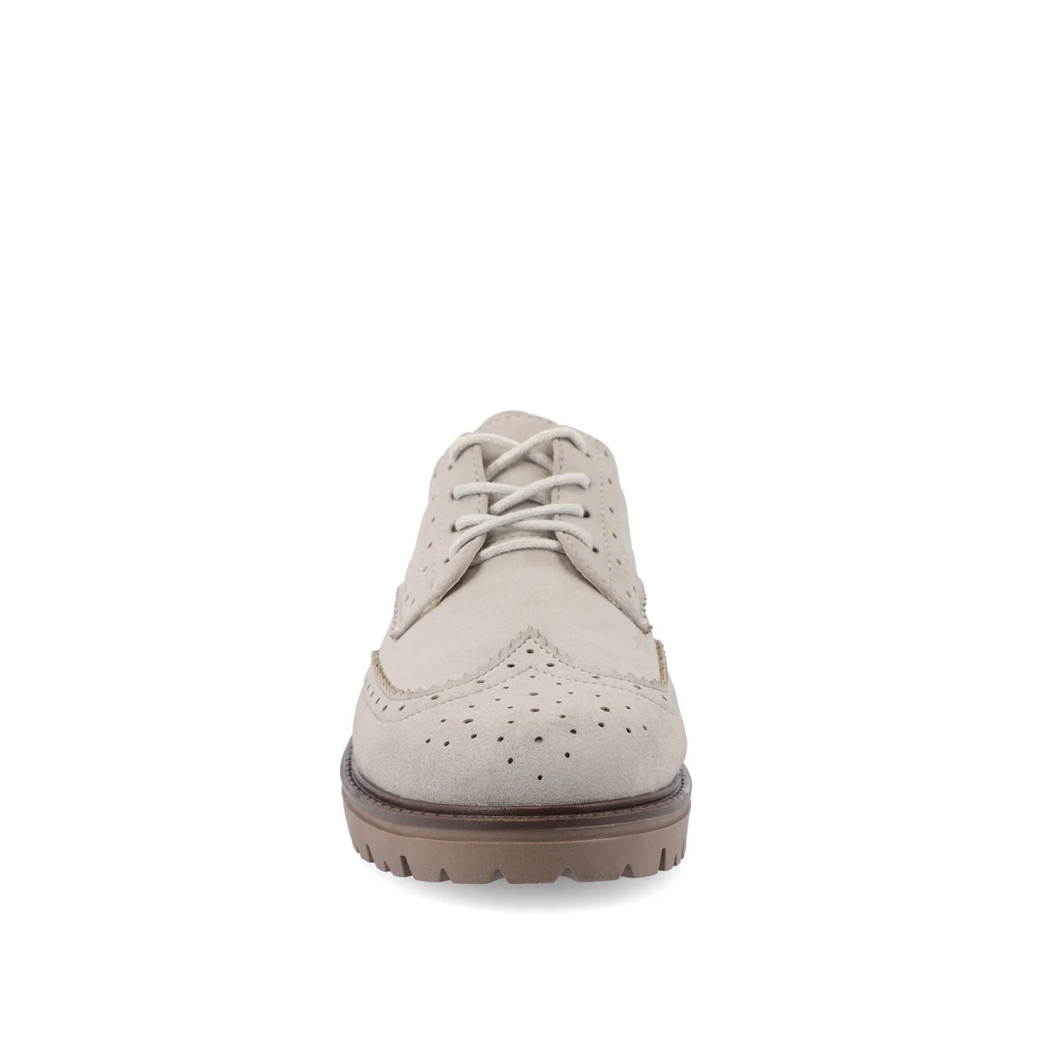 CLAUDIYA OXFORD LOAFER FLAT IN FAUX SUEDE - Grey Faux Suede - Image 5