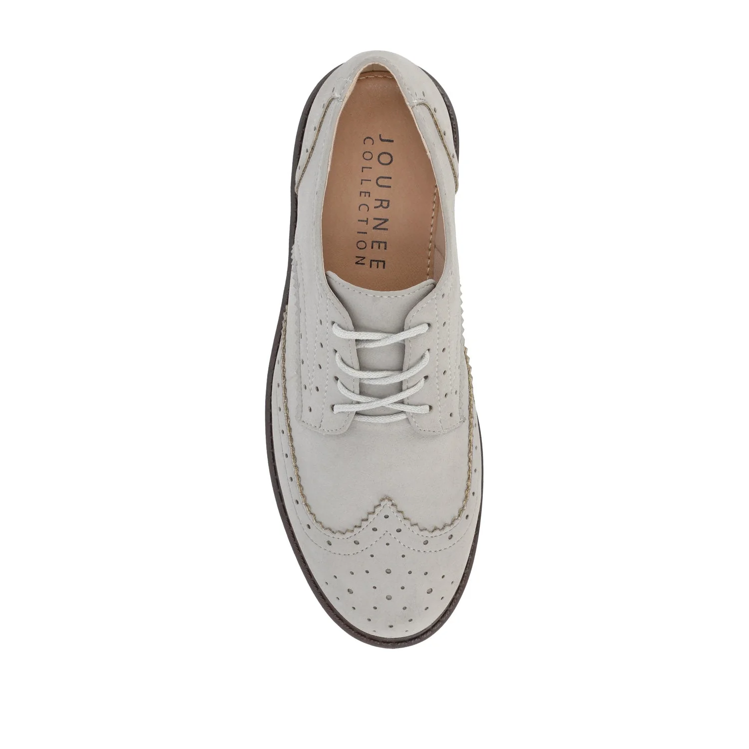 CLAUDIYA OXFORD LOAFER FLAT IN FAUX SUEDE - Grey Faux Suede - Image 6