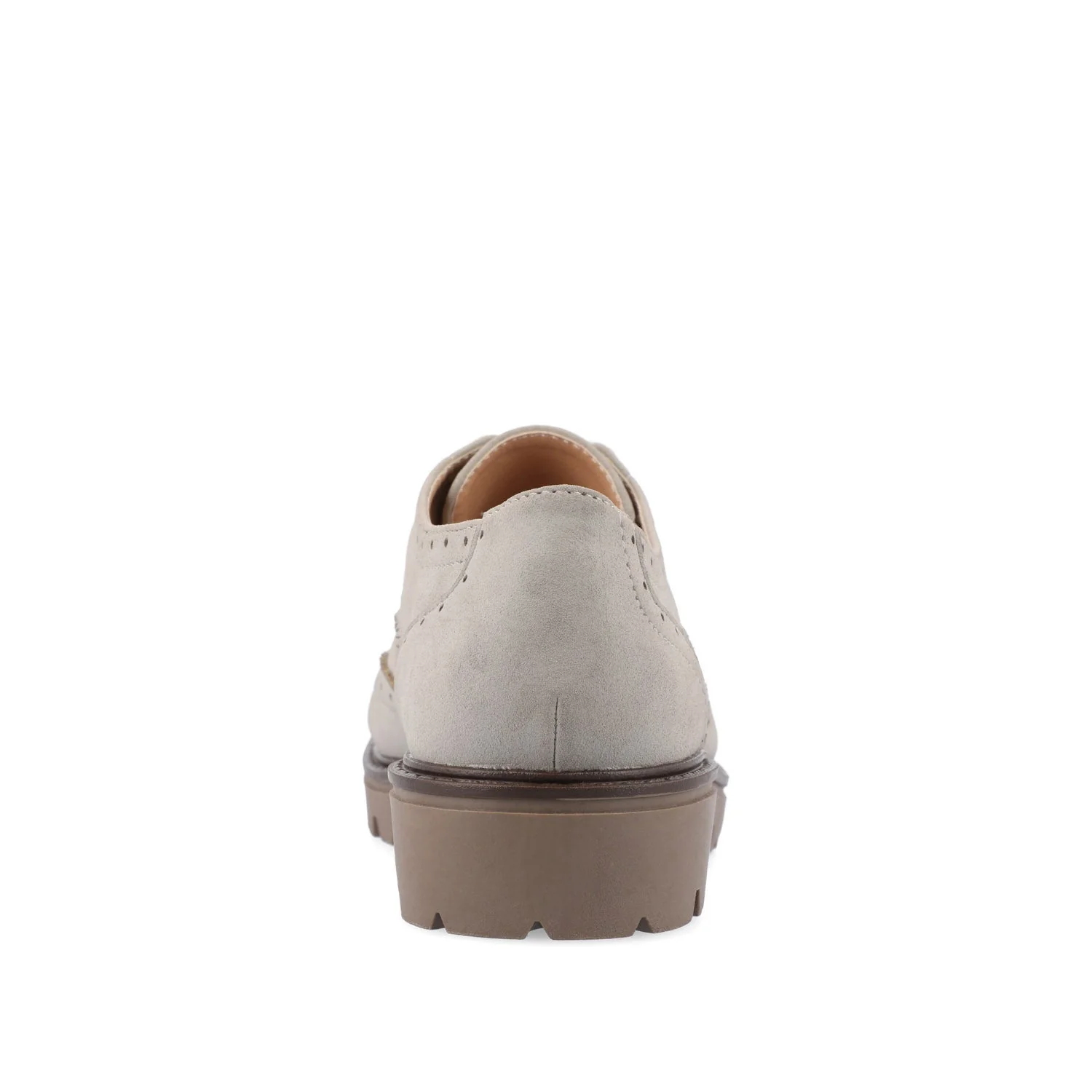CLAUDIYA OXFORD LOAFER FLAT IN FAUX SUEDE - Grey Faux Suede - Image 7