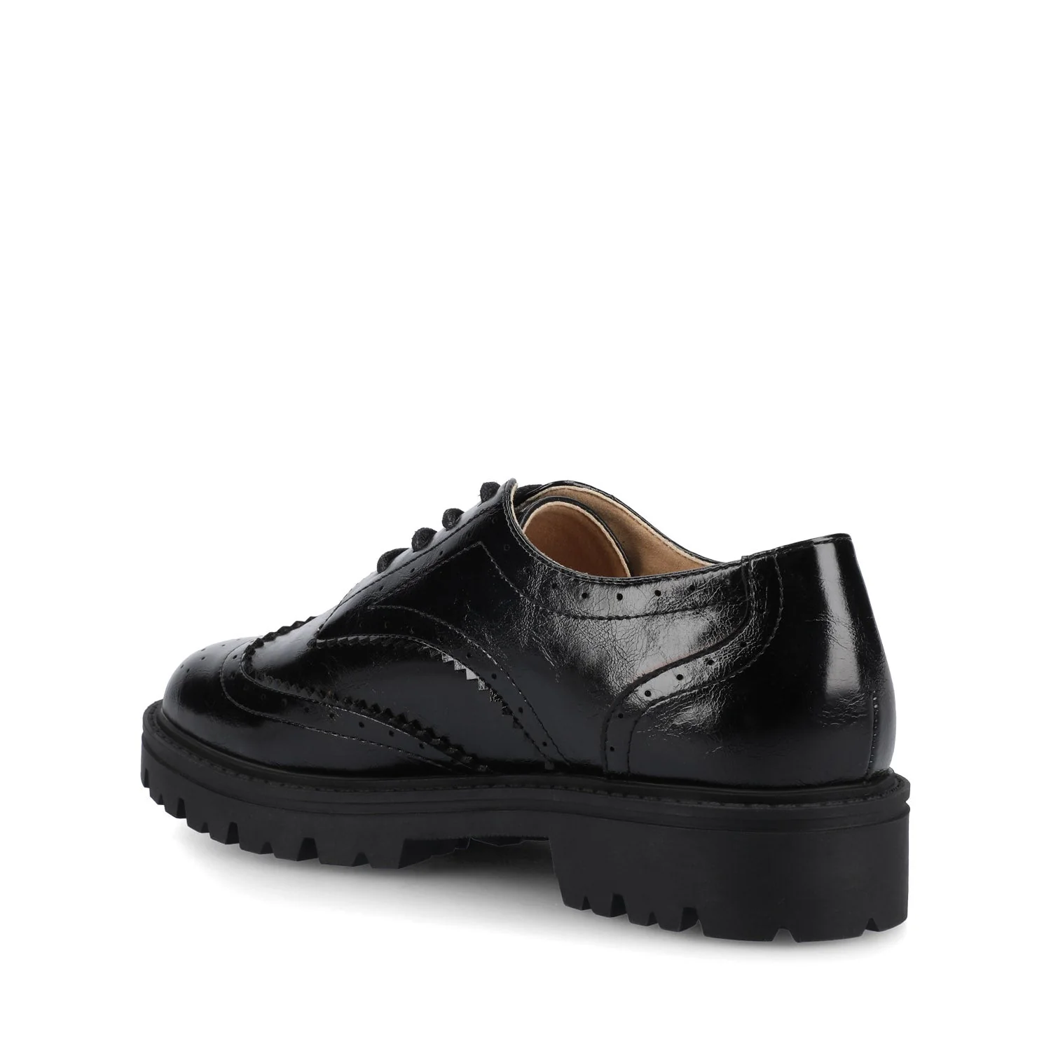 CLAUDIYA OXFORD VEGAN LEATHER LOAFER IN WIDE - Black Patent - Image 3