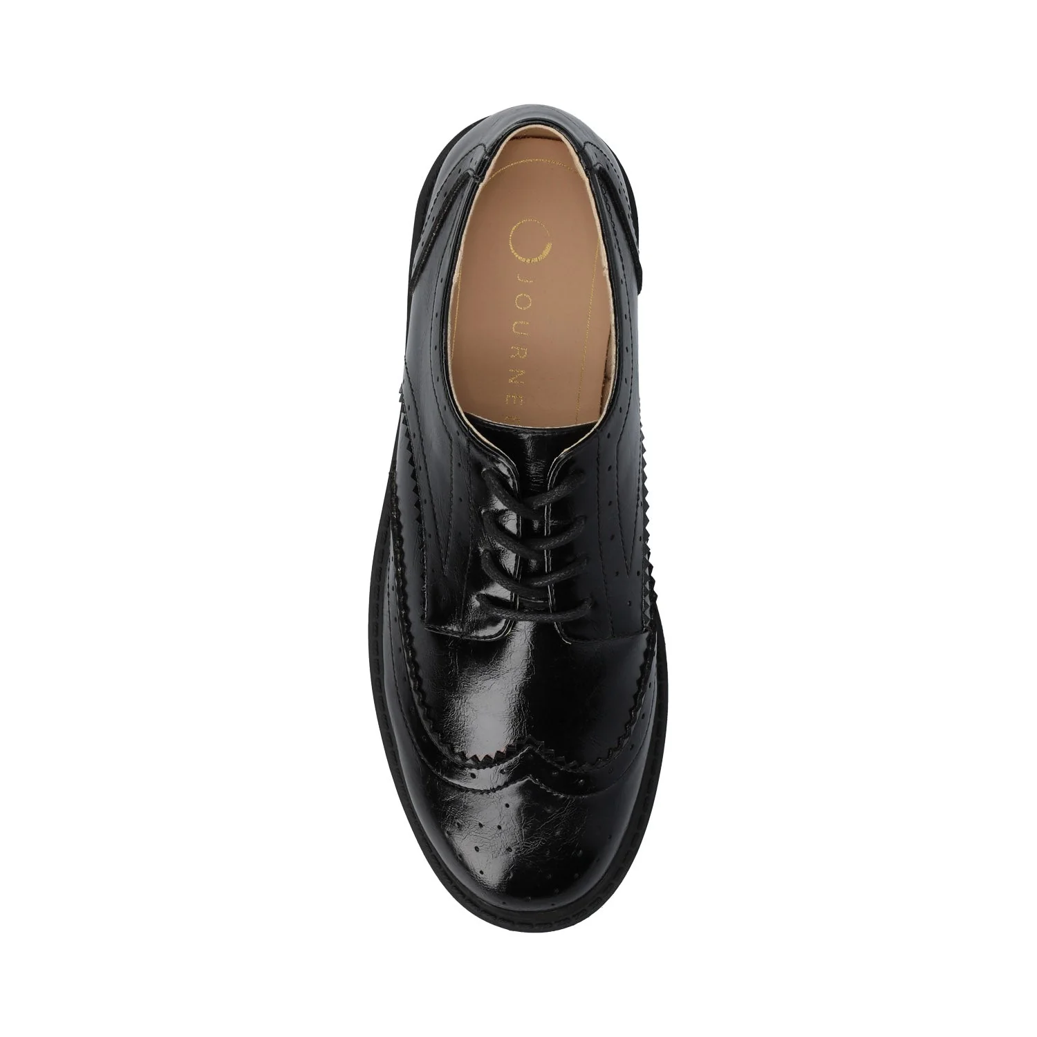 CLAUDIYA OXFORD VEGAN LEATHER LOAFER IN WIDE - Black Patent - Image 4