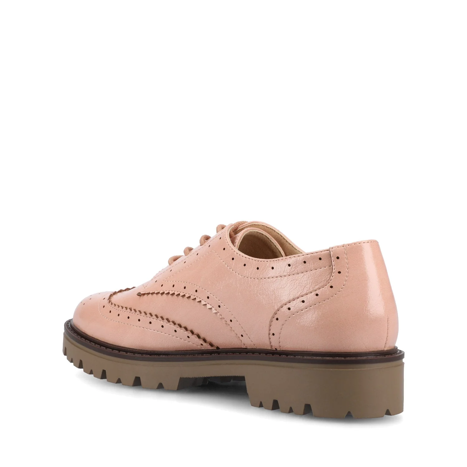 CLAUDIYA OXFORD VEGAN LEATHER LOAFER IN WIDE - Blush Patent - Image 3
