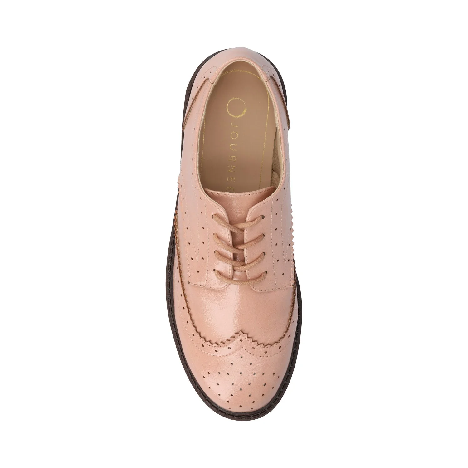 CLAUDIYA OXFORD VEGAN LEATHER LOAFER IN WIDE - Blush Patent - Image 4