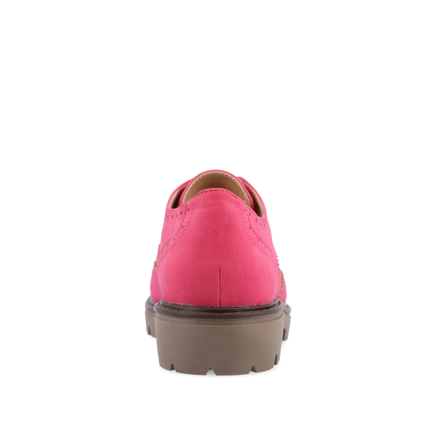 CLAUDIYA OXFORD LOAFER FLATS IN WIDE - Pink Faux Suede - Image 7