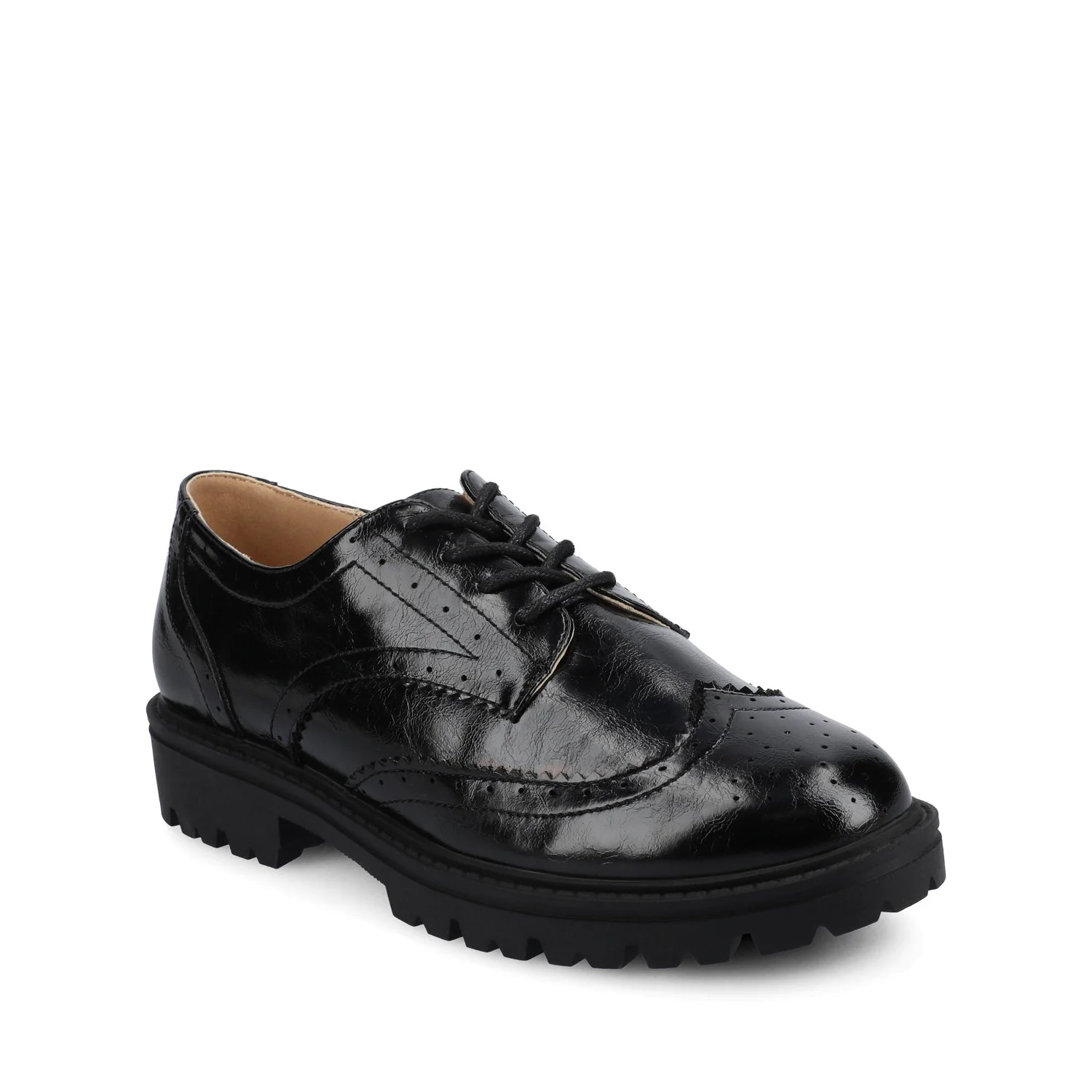 CLAUDIYA OXFORD LOAFER IN VEGAN LEATHER - Black Patent - Image 2
