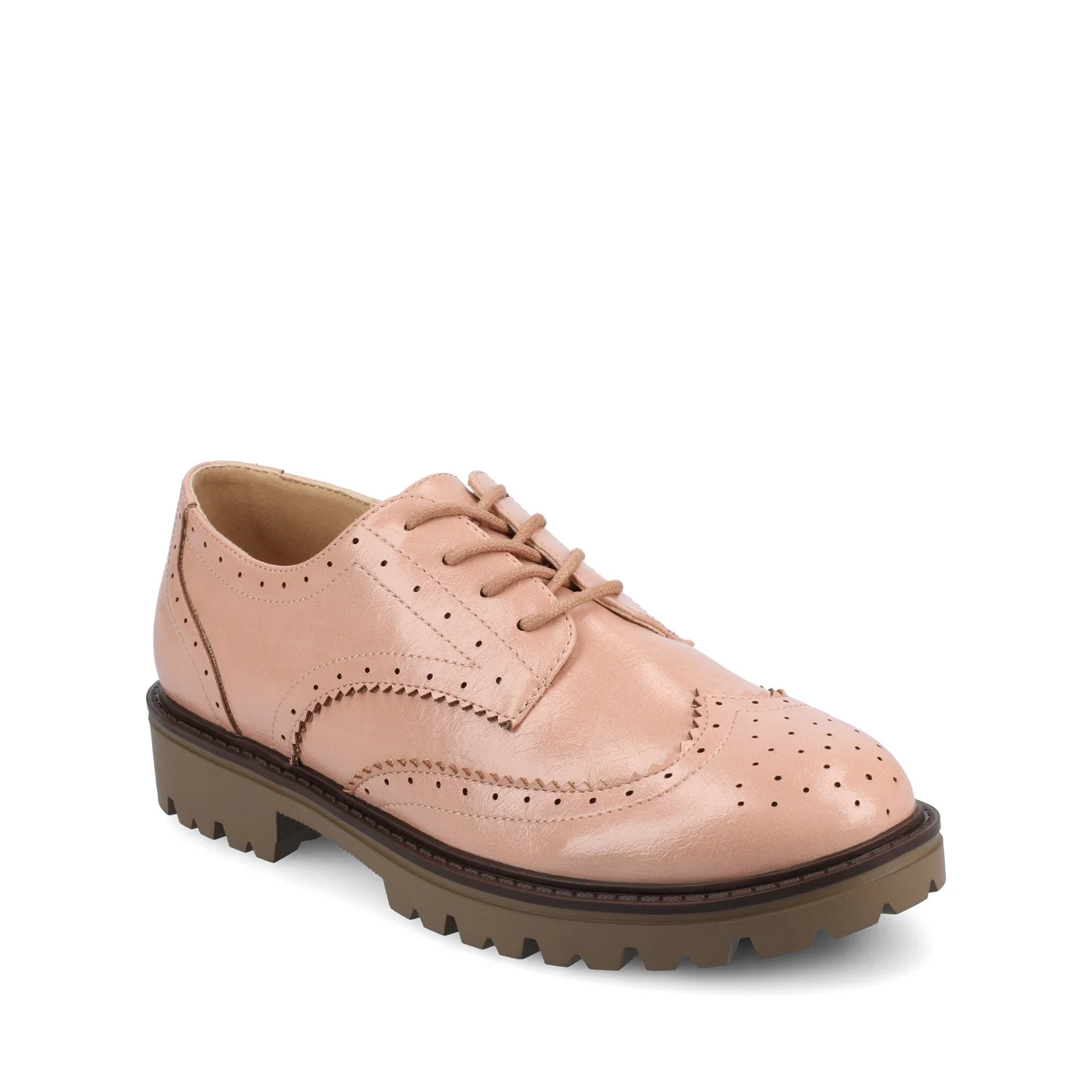 CLAUDIYA OXFORD LOAFER IN VEGAN LEATHER - Blush Patent - Image 2