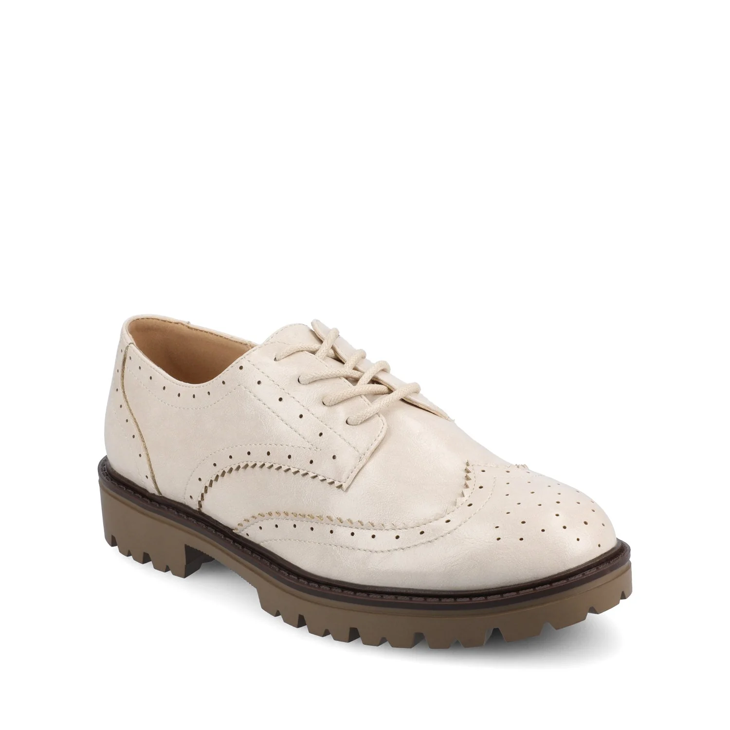 CLAUDIYA OXFORD LOAFER IN VEGAN LEATHER - Bone Patent - Image 2
