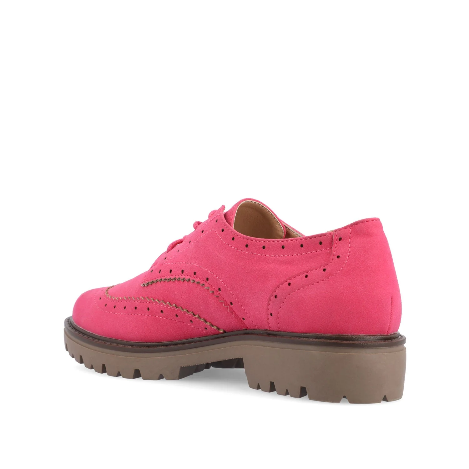 CLAUDIYA OXFORD LOAFER FLAT IN FAUX SUEDE - Pink Faux Suede - Image 4