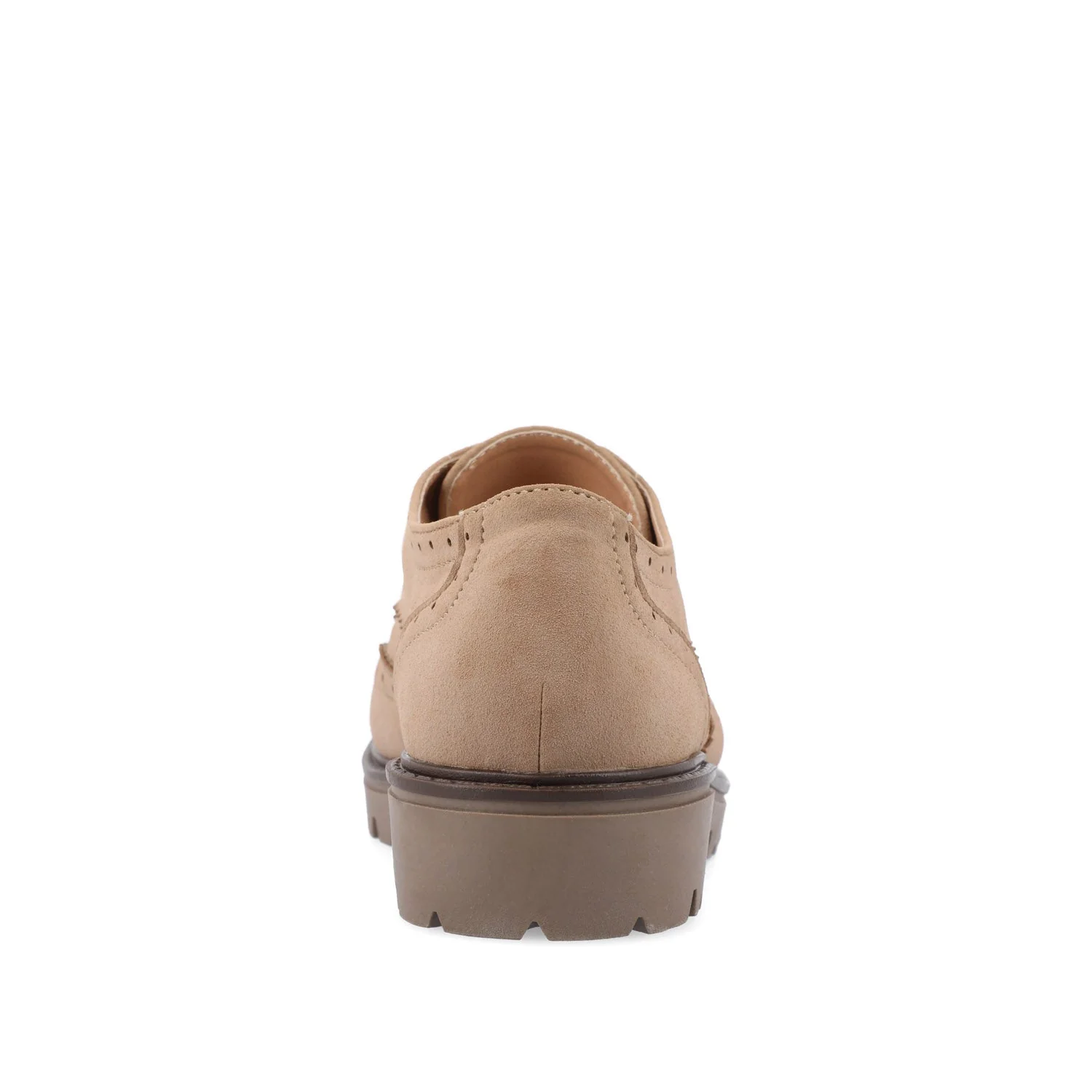 CLAUDIYA OXFORD LOAFER FLAT IN FAUX SUEDE - Taupe Suede - Image 7