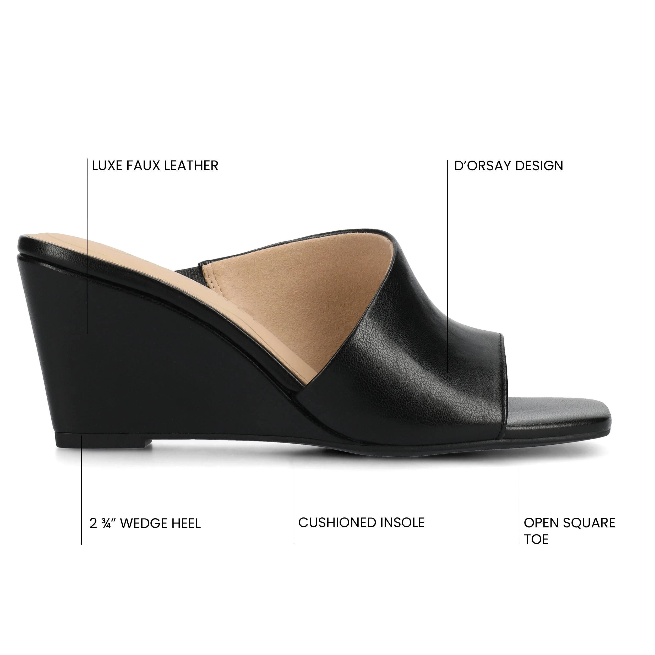 CLEMENTINE WEDGE SANDALS - Black - Image 6