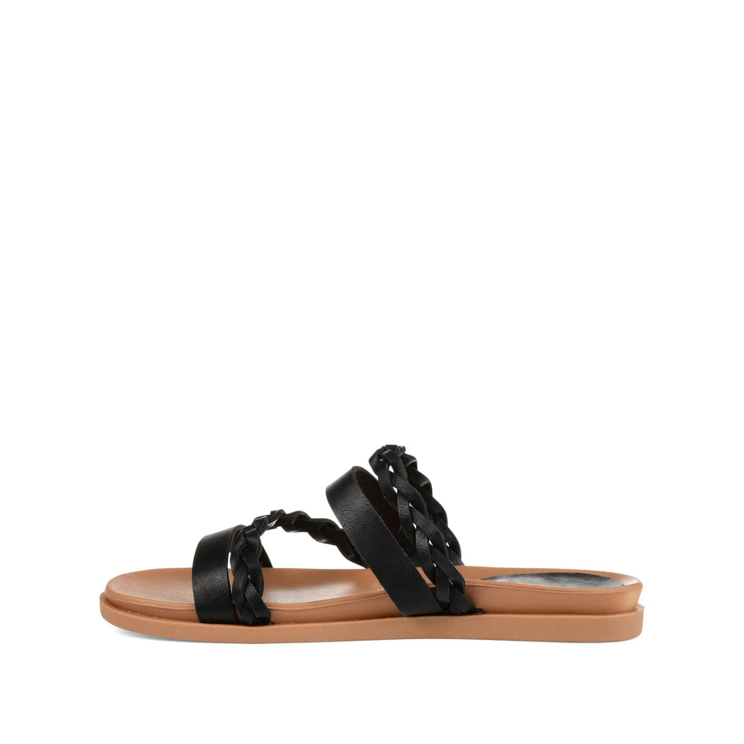 COLETTE SLIDE SANDALS IN VEGAN LEATHER - Black - Image 3