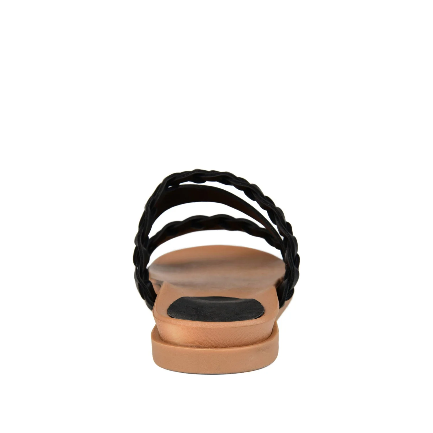 COLETTE SLIDE SANDALS IN VEGAN LEATHER - Black - Image 7