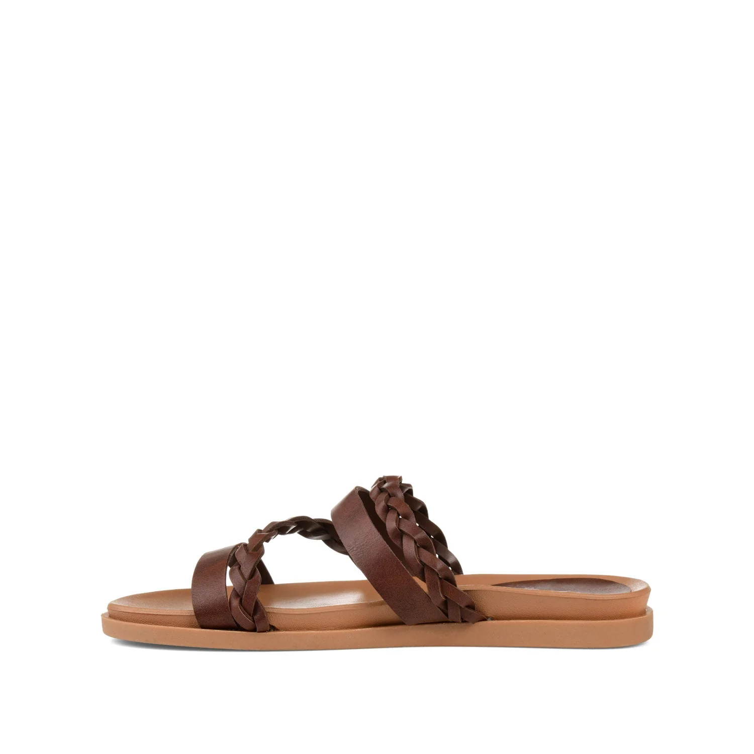 COLETTE SLIDE SANDALS IN VEGAN LEATHER - Brown - Image 3