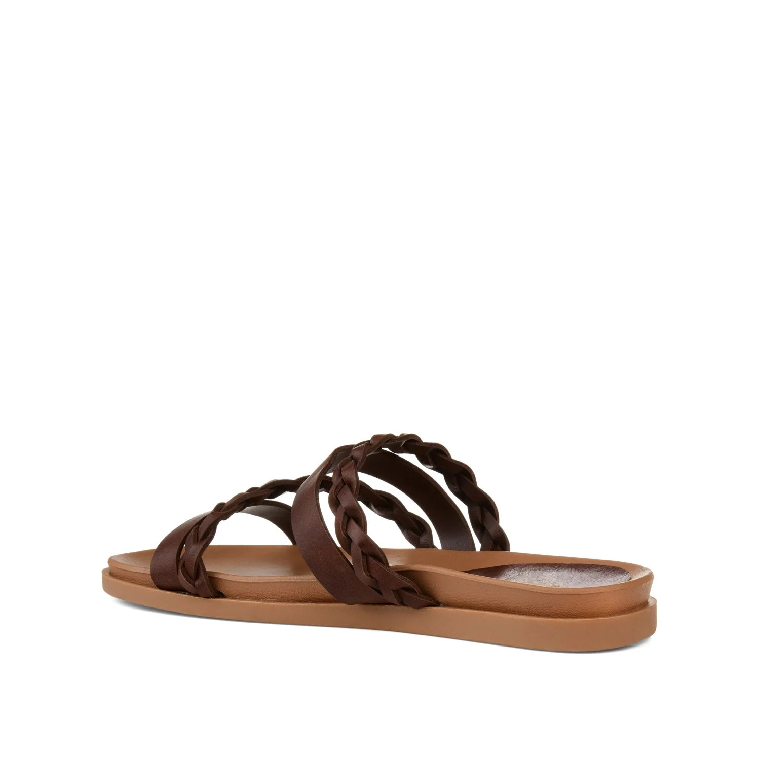 COLETTE SLIDE SANDALS IN VEGAN LEATHER - Brown - Image 4