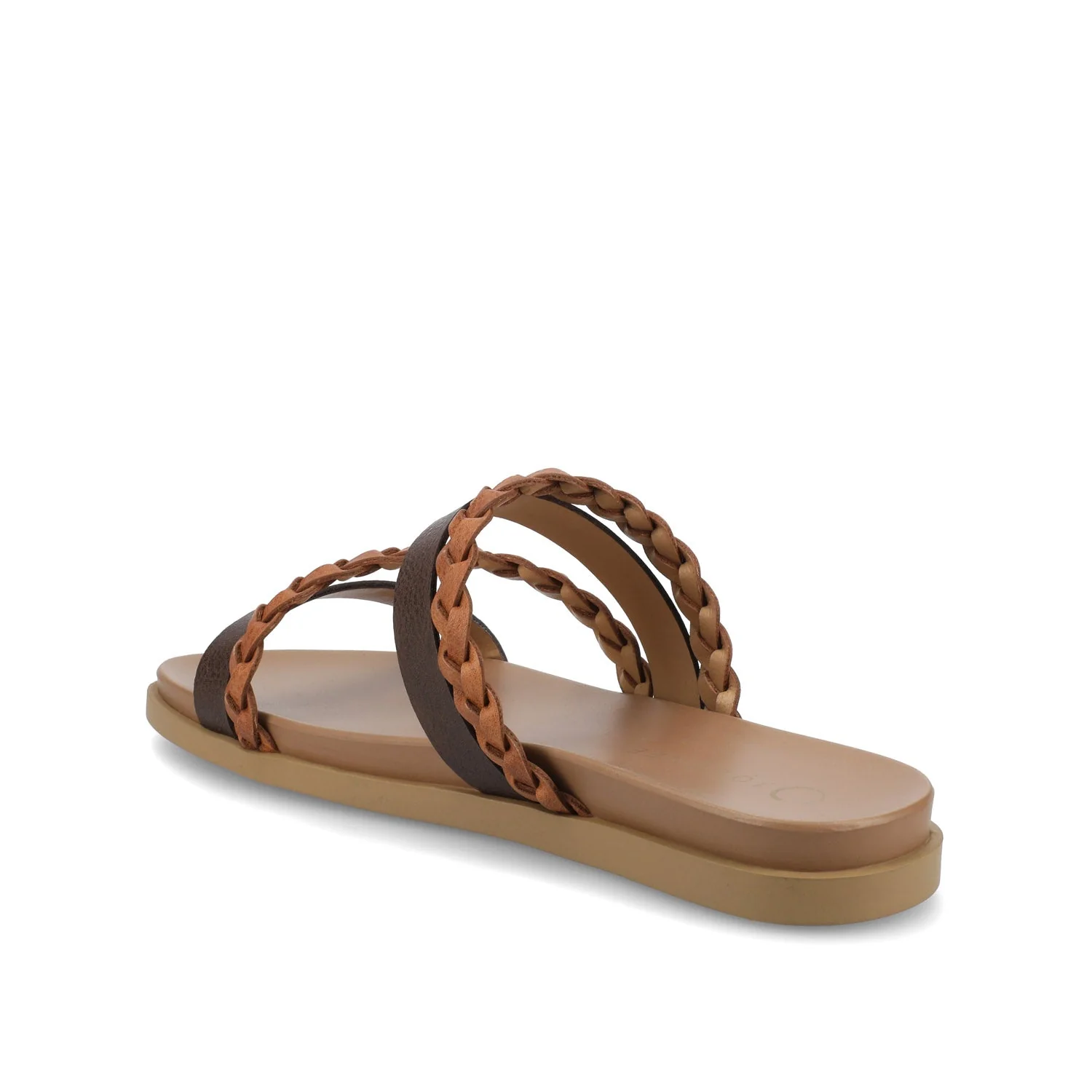 COLETTE SLIDE SANDALS IN VEGAN LEATHER - Cognac - Image 4