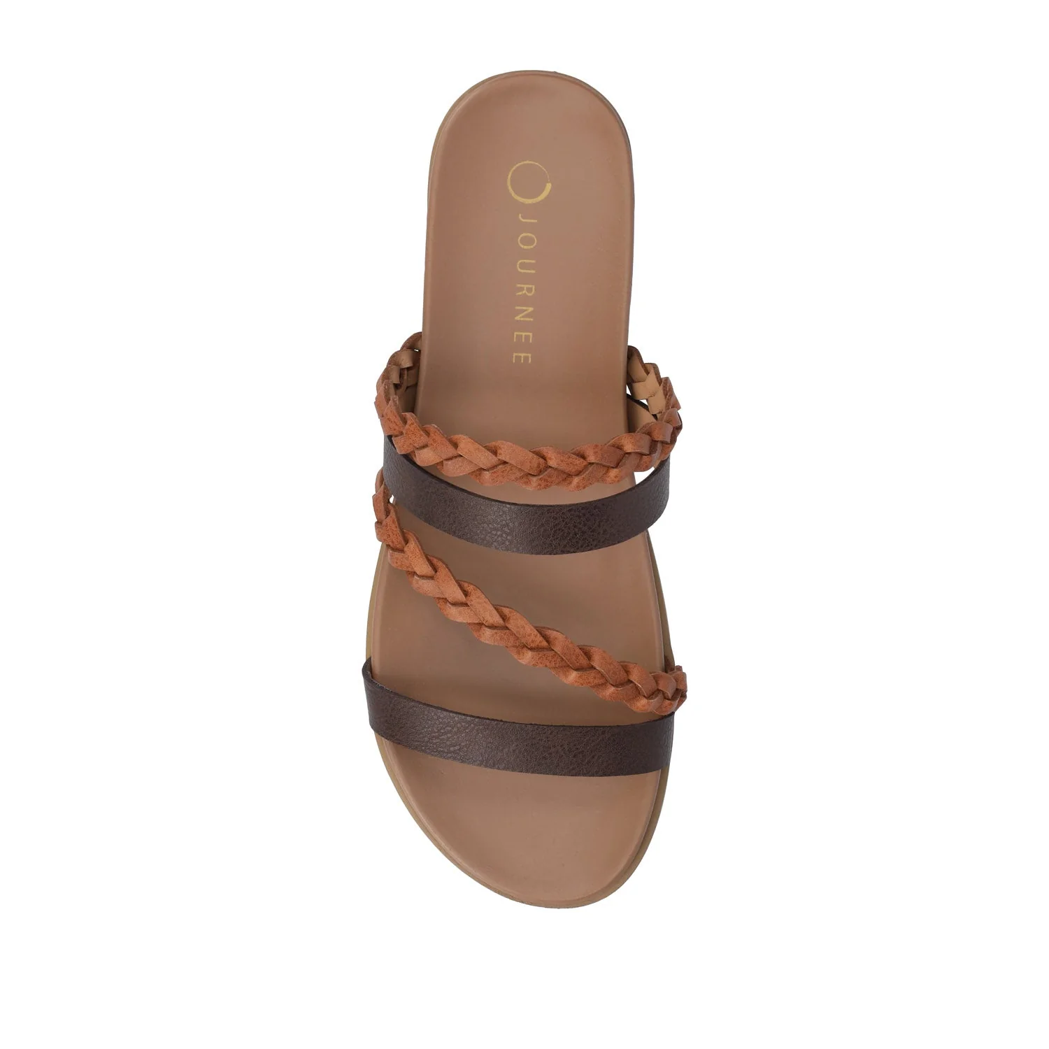 COLETTE SLIDE SANDALS IN VEGAN LEATHER - Cognac - Image 6