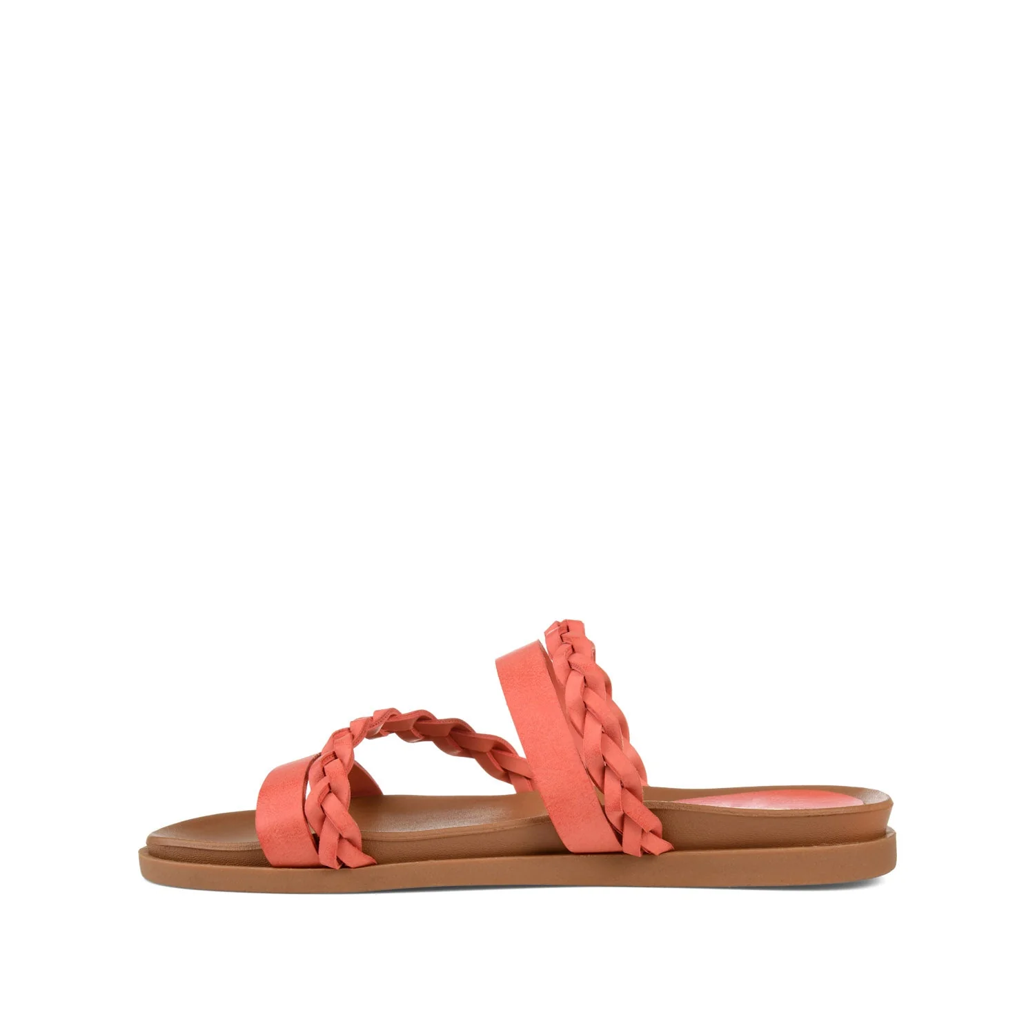 COLETTE SLIDE SANDALS IN VEGAN LEATHER - Coral - Image 3