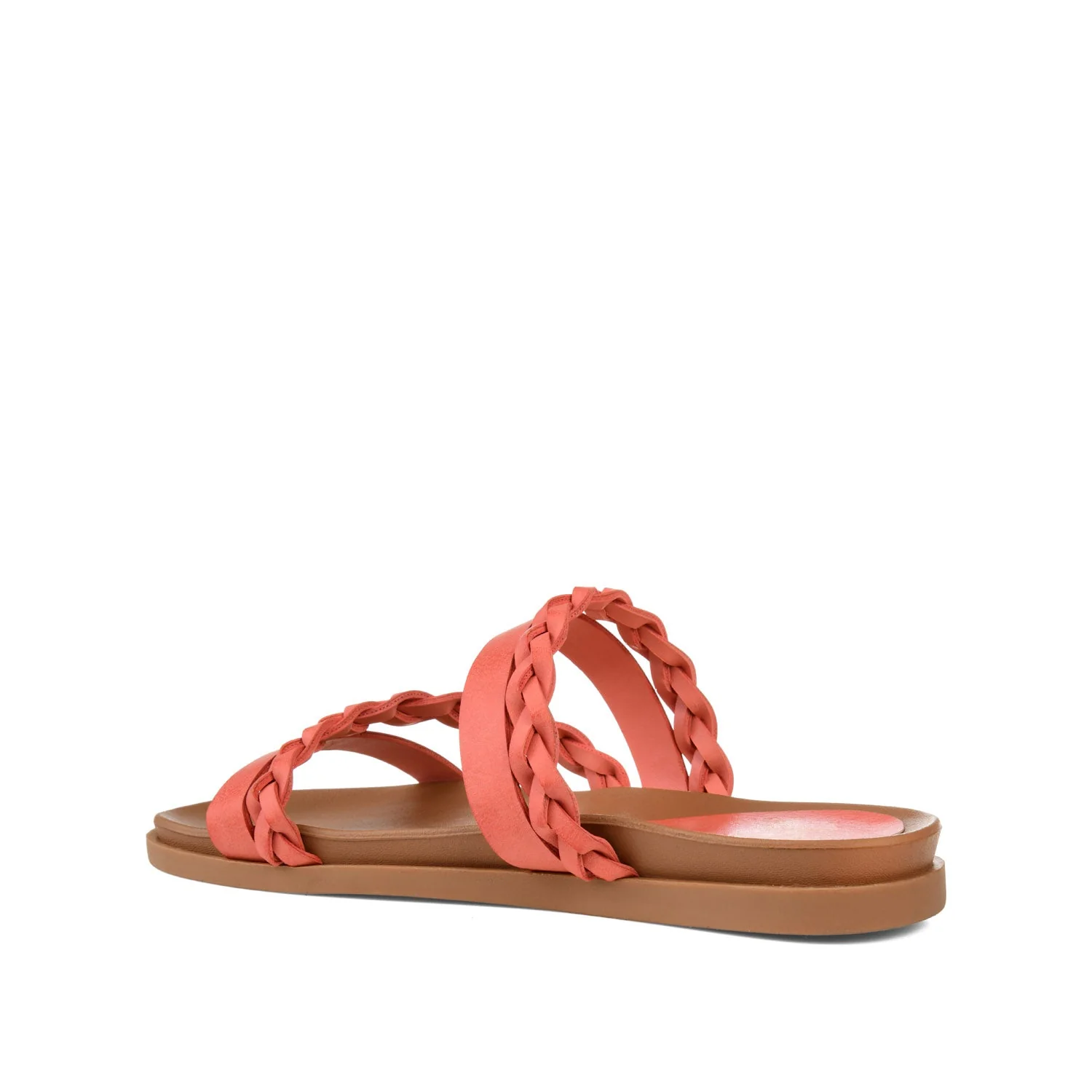 COLETTE SLIDE SANDALS IN VEGAN LEATHER - Coral - Image 4