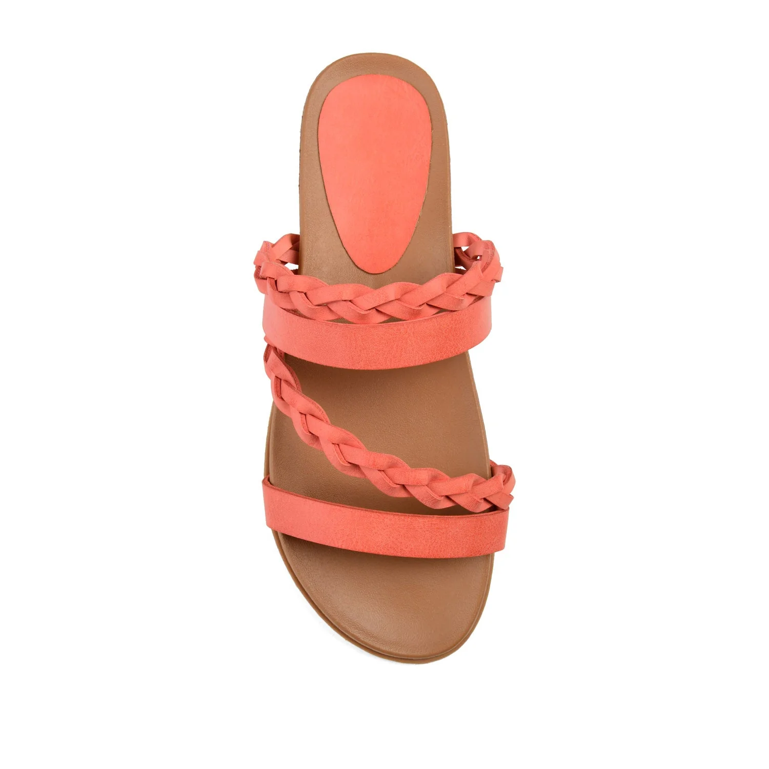COLETTE SLIDE SANDALS IN VEGAN LEATHER - Coral - Image 6