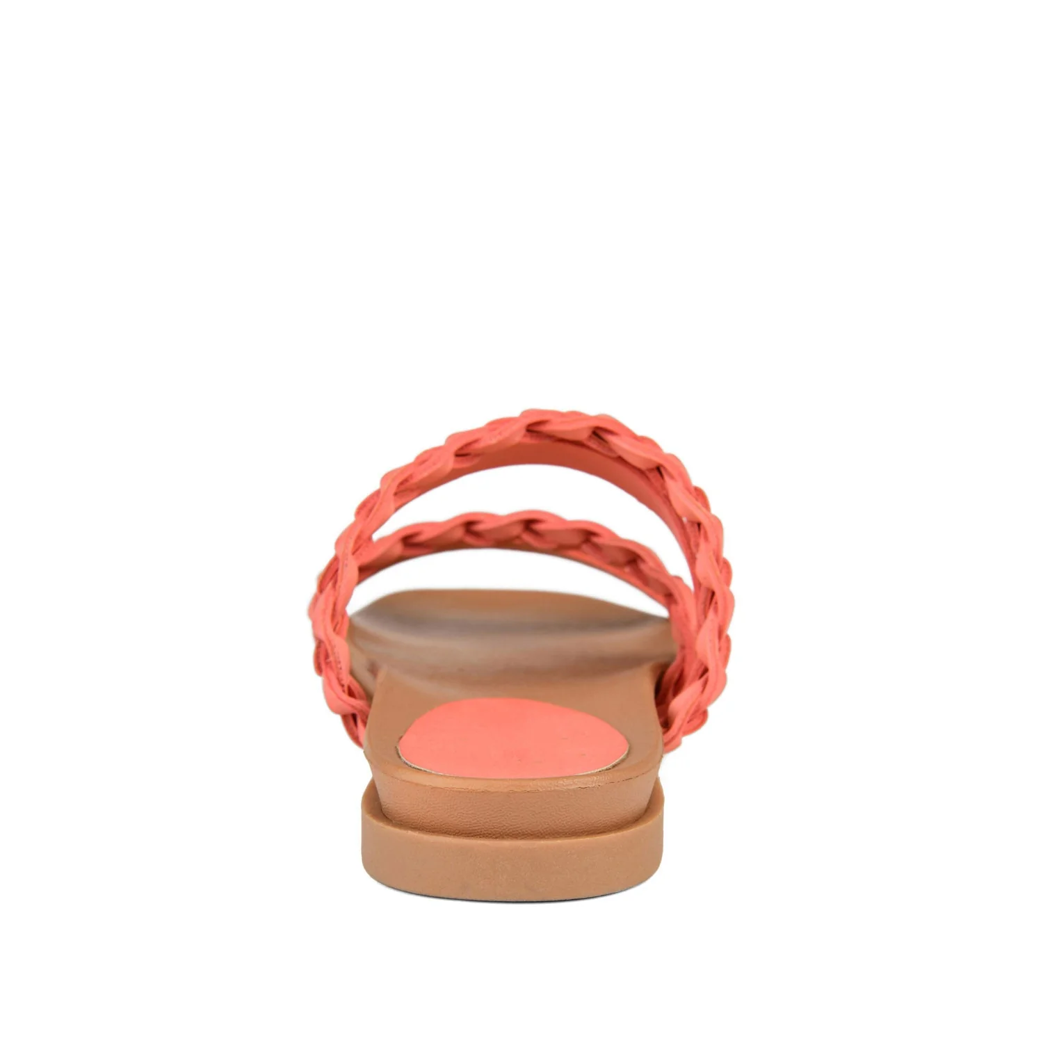 COLETTE SLIDE SANDALS IN VEGAN LEATHER - Coral - Image 7