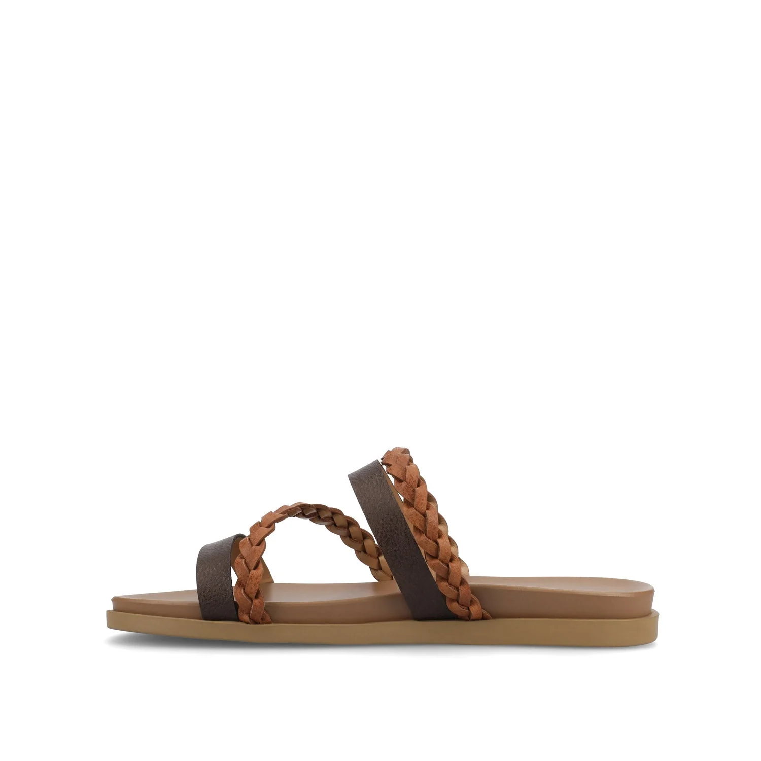 COLETTE SLIDE SANDALS IN WIDE - Cognac - Image 3