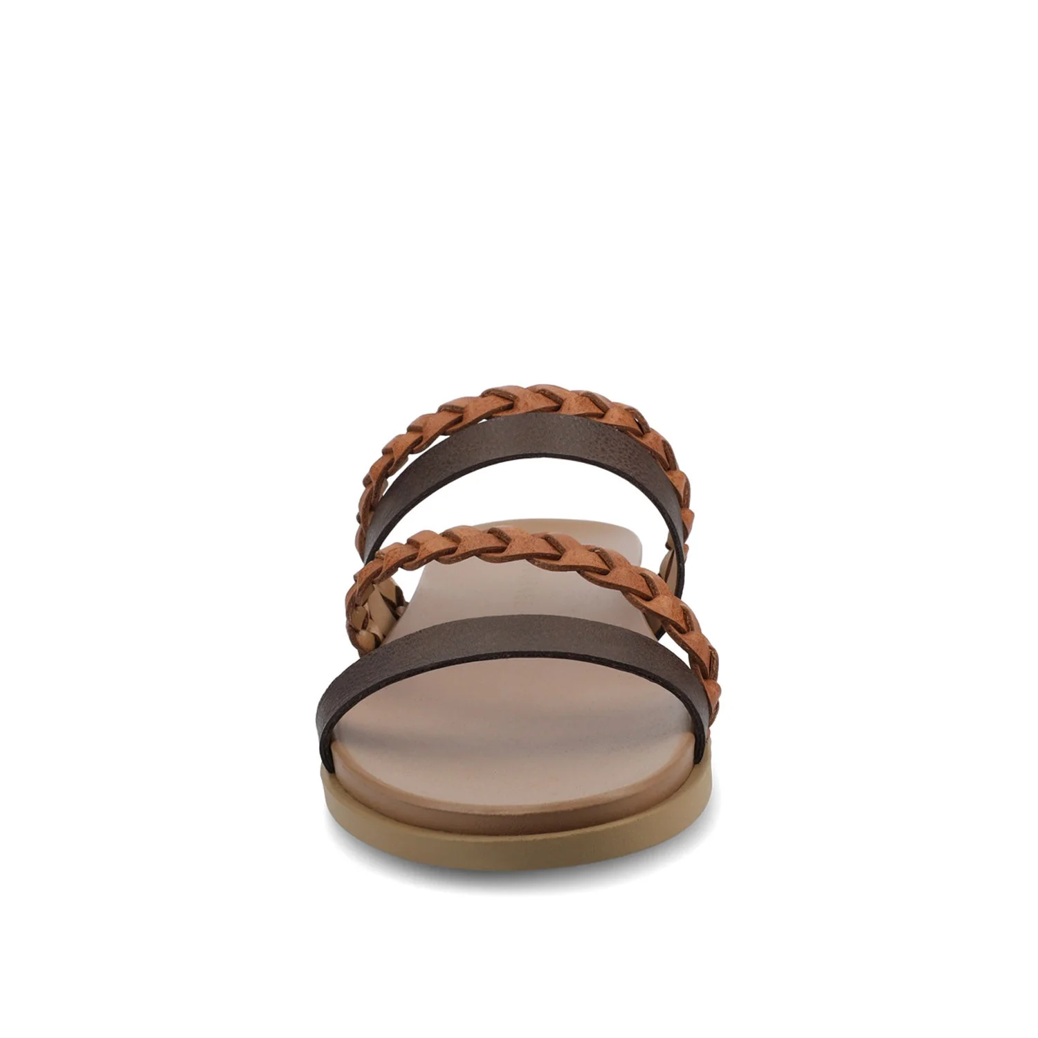 COLETTE SLIDE SANDALS IN WIDE - Cognac - Image 5
