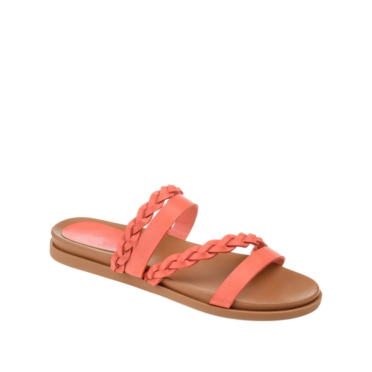 COLETTE SLIDE SANDALS IN WIDE - Coral - Image 2