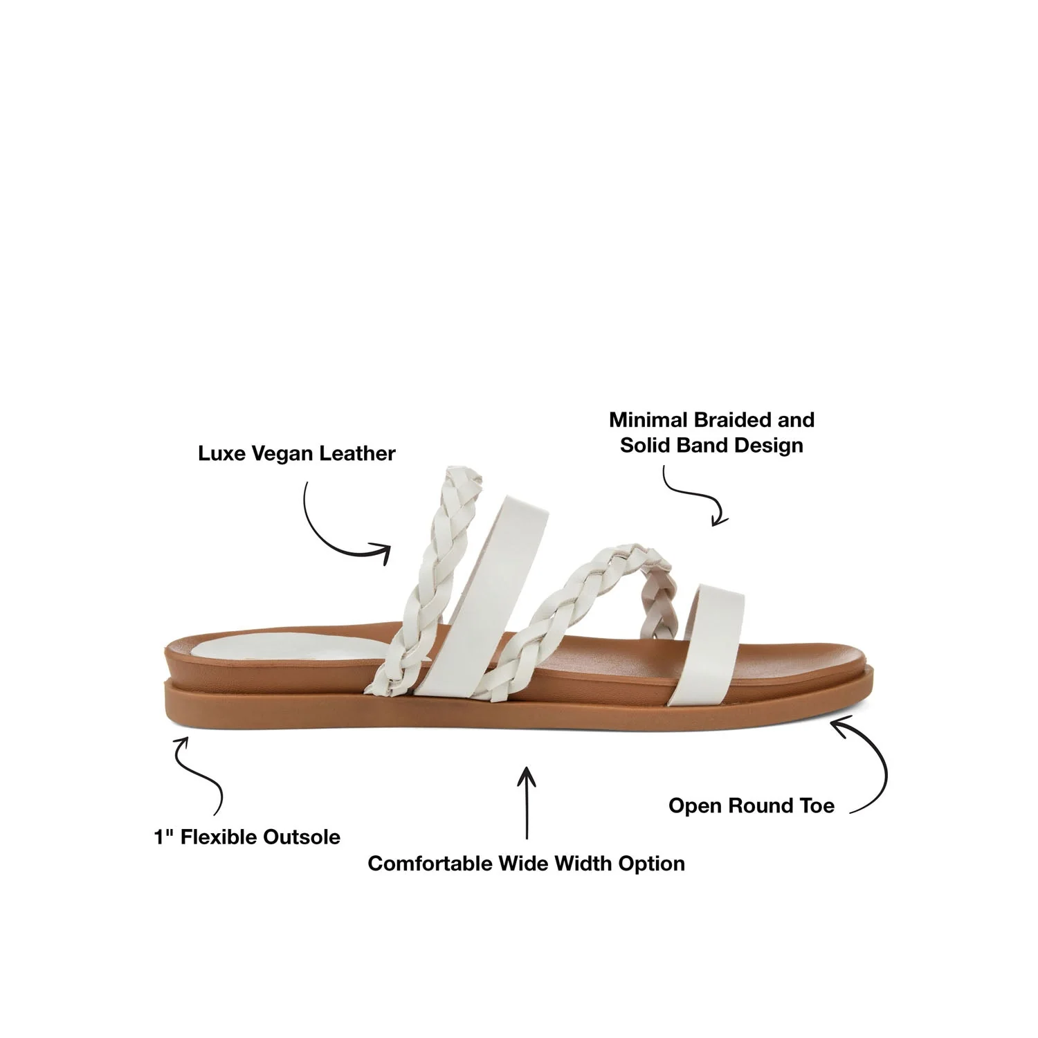 COLETTE SLIDE SANDALS IN WIDE - White - Image 9