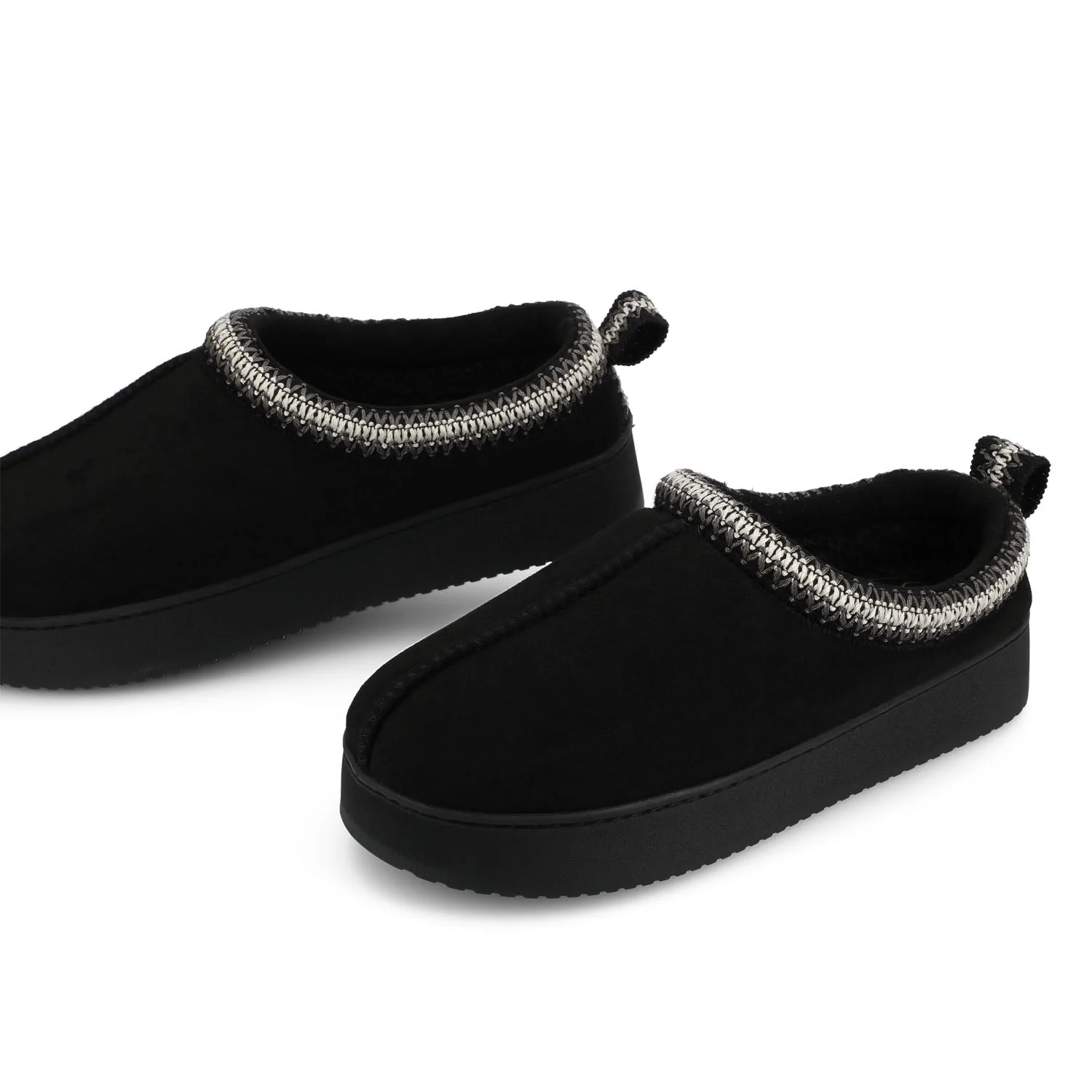 CONNWAY SLIPPERS IN FAUX SUEDE - Black Faux Suede - Image 3