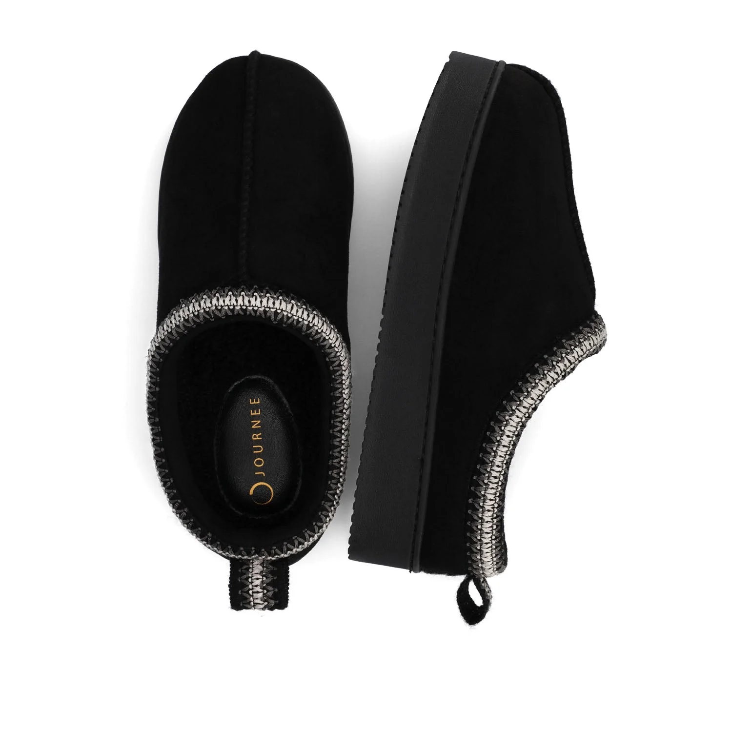 CONNWAY SLIPPERS IN FAUX SUEDE - Black Faux Suede - Image 4