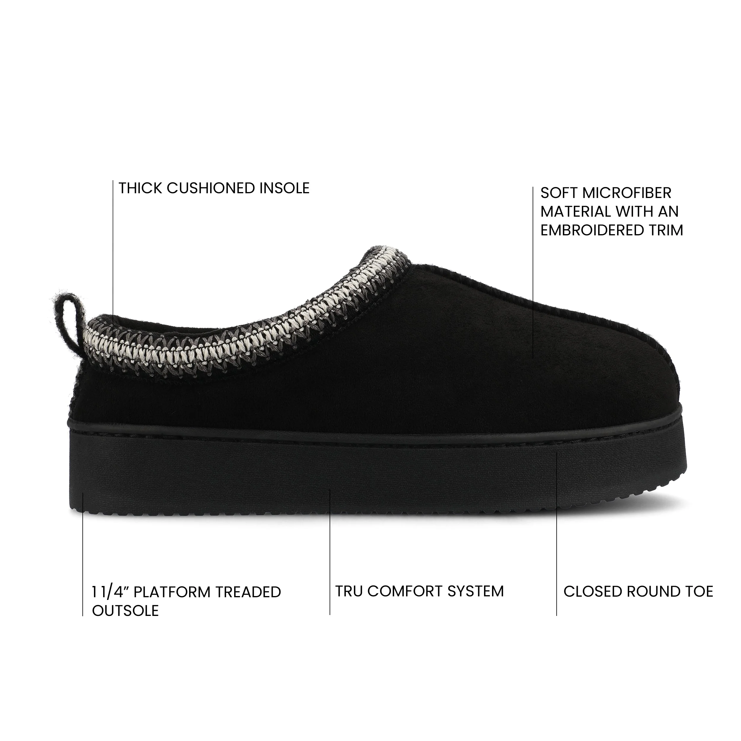 CONNWAY SLIPPERS IN FAUX SUEDE - Black Faux Suede - Image 7